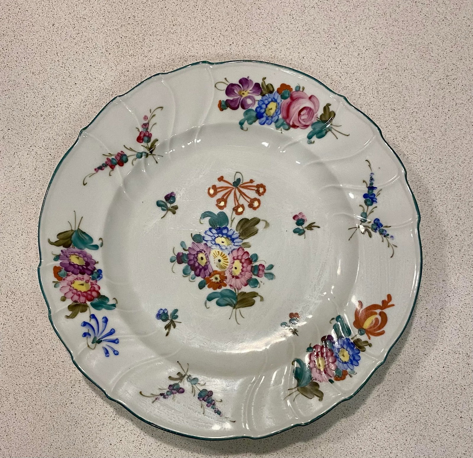 Early 1900's Hand Painted Porcelain Dinner Plates, Set of 4 - 5