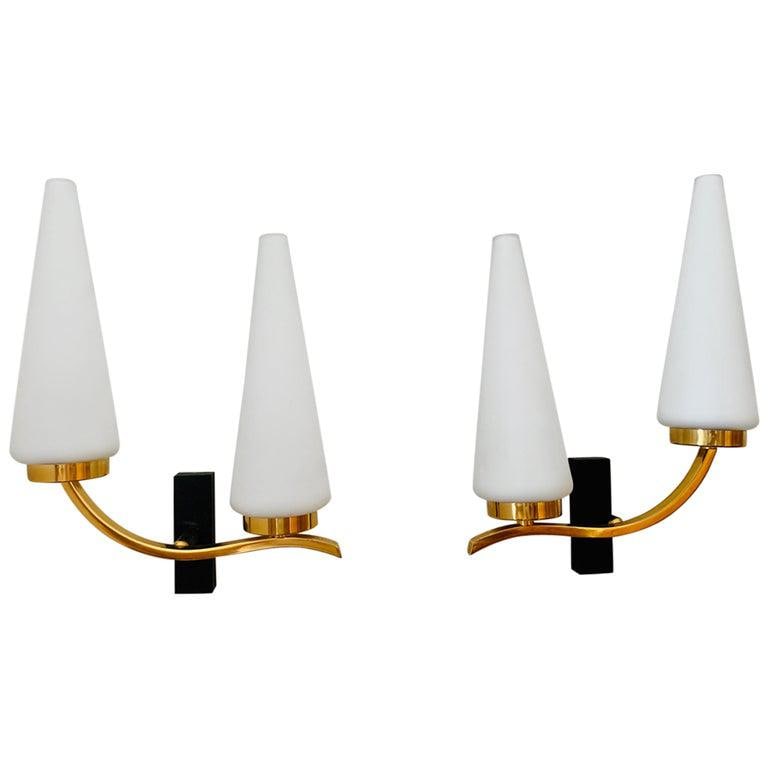 Pair of French 1950s Lunel Wall Lights - 13