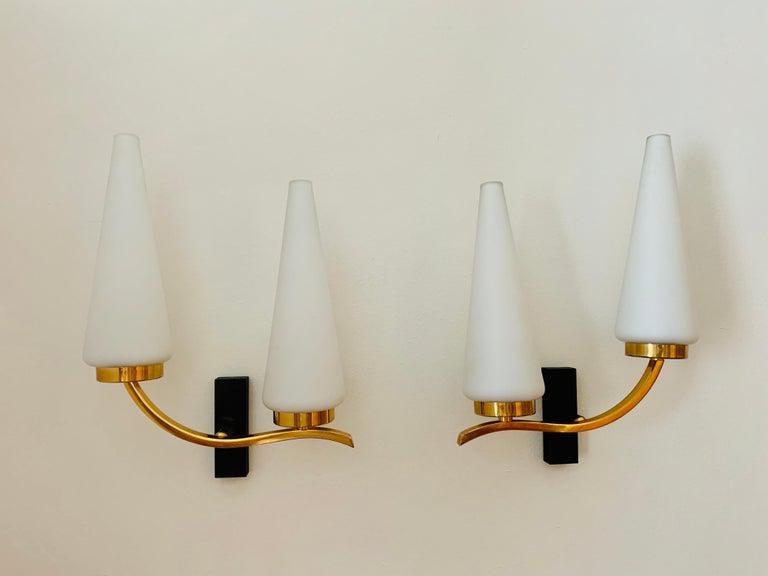 Pair of French 1950s Lunel Wall Lights - 2