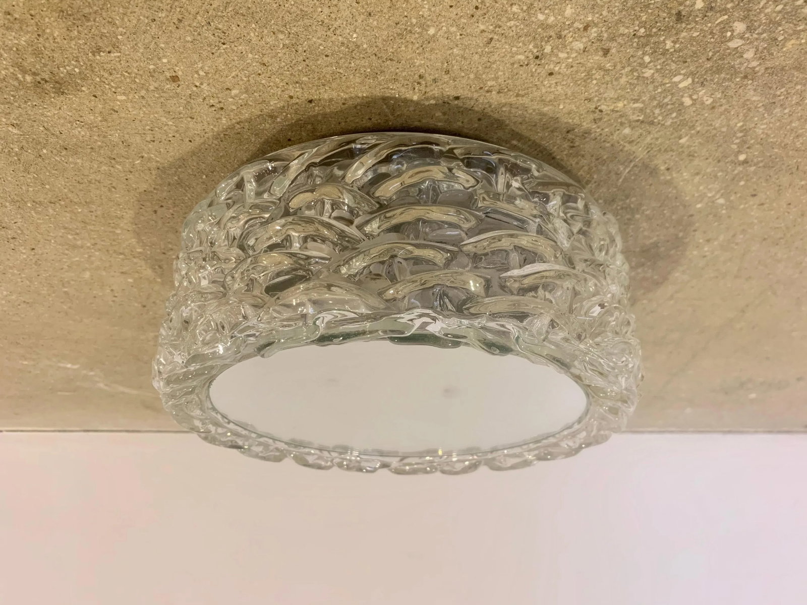 Hillebrand 1970s High Style Murano Glass Flush Ceiling Lights - A Pair - 10