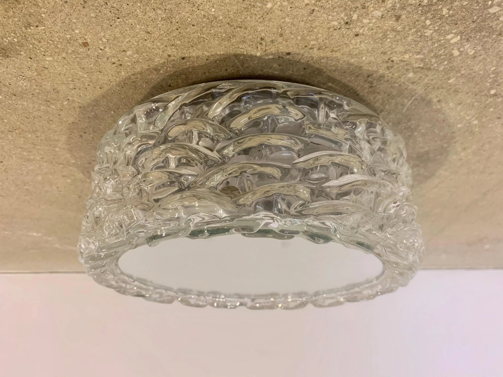 Hillebrand 1970s High Style Murano Glass Flush Ceiling Lights - A Pair - 11