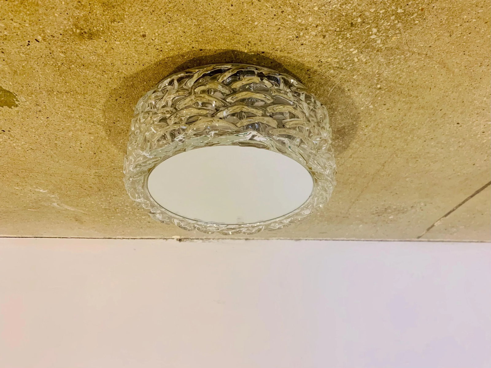 Hillebrand 1970s High Style Murano Glass Flush Ceiling Lights - A Pair - 4
