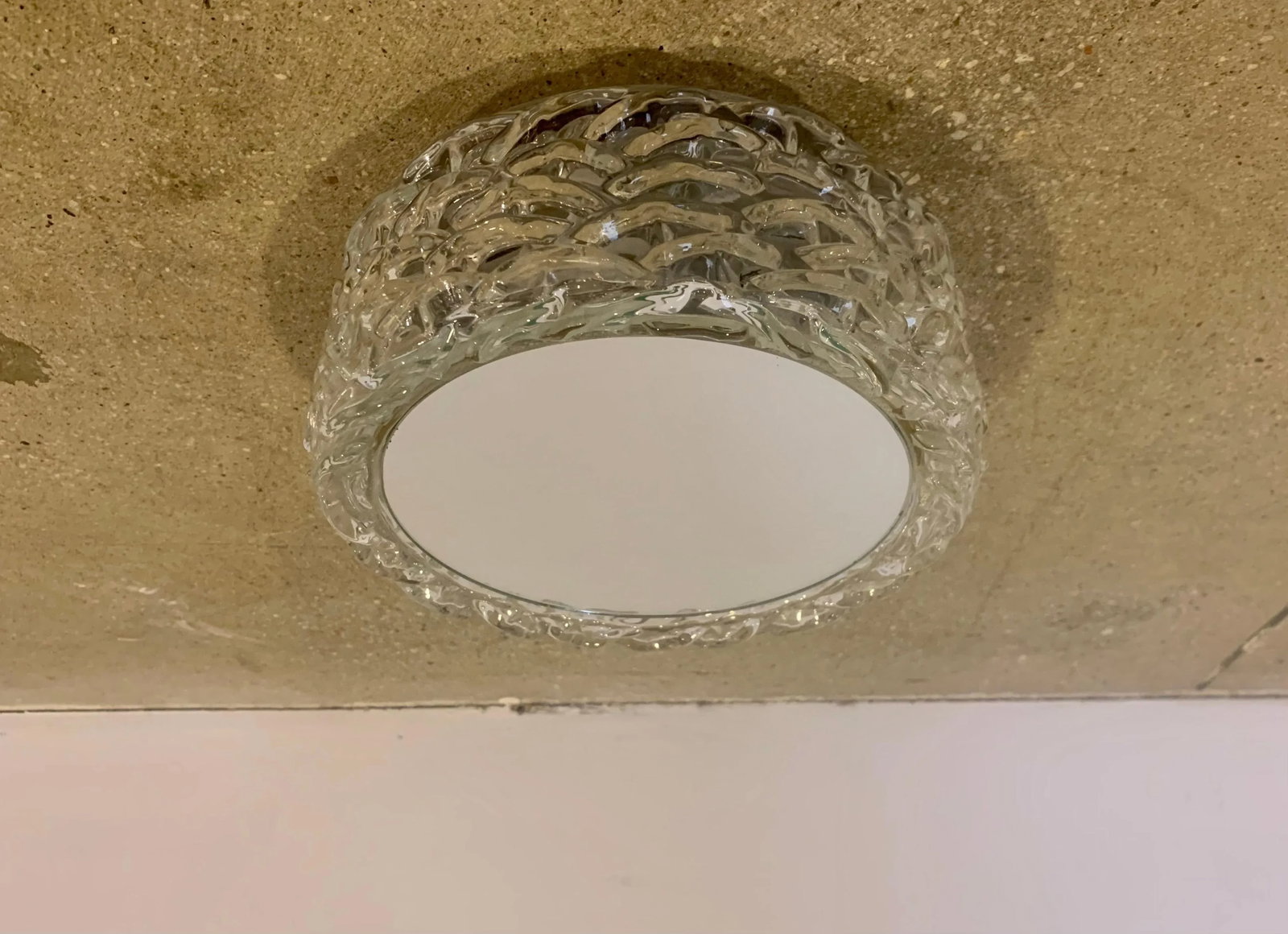 Hillebrand 1970s High Style Murano Glass Flush Ceiling Lights - A Pair - 5