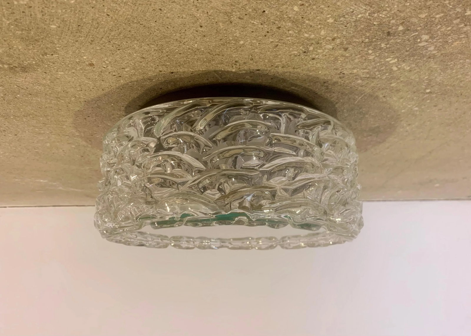 Hillebrand 1970s High Style Murano Glass Flush Ceiling Lights - A Pair - 6