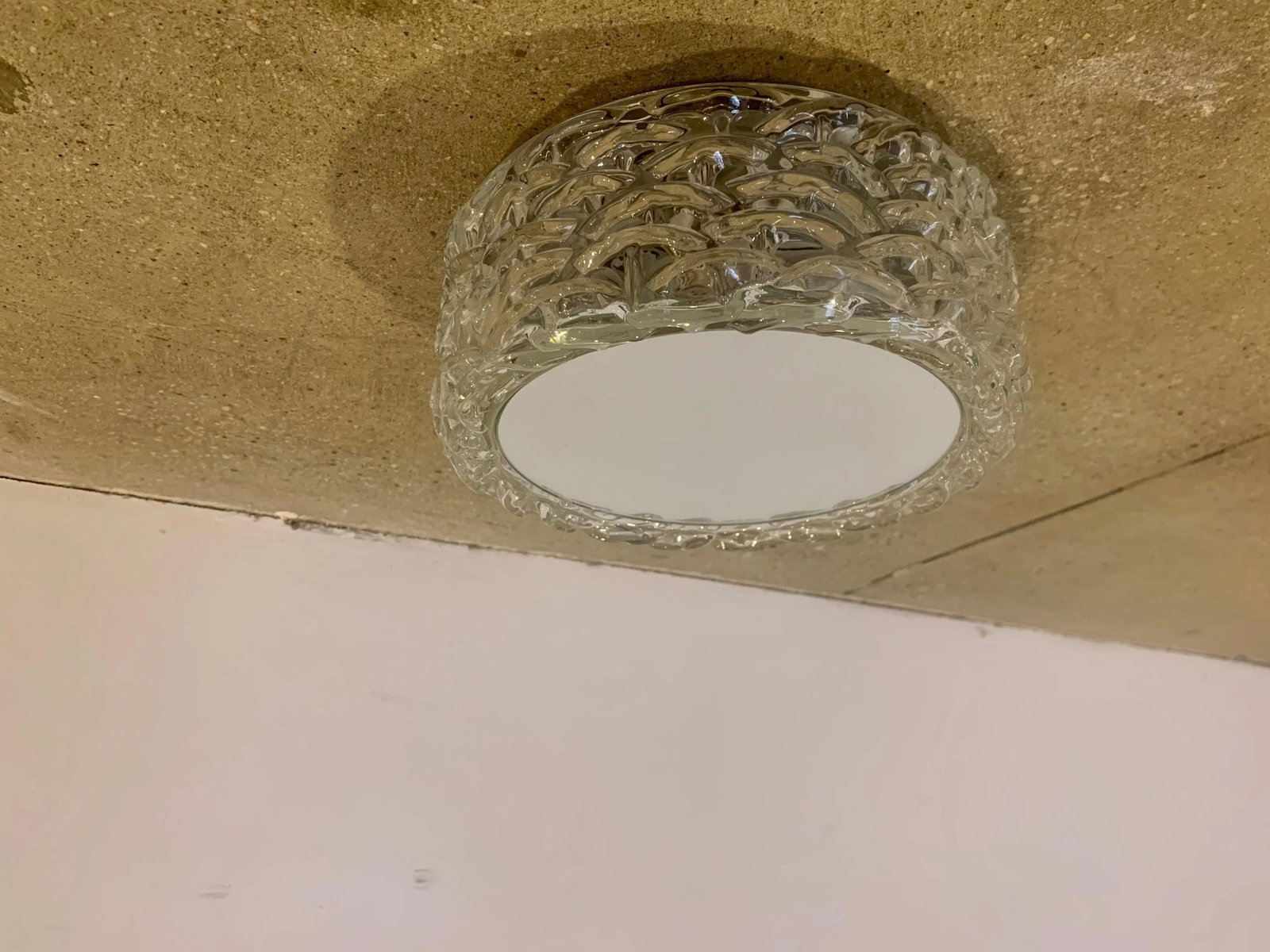 Hillebrand 1970s High Style Murano Glass Flush Ceiling Lights - A Pair - 7