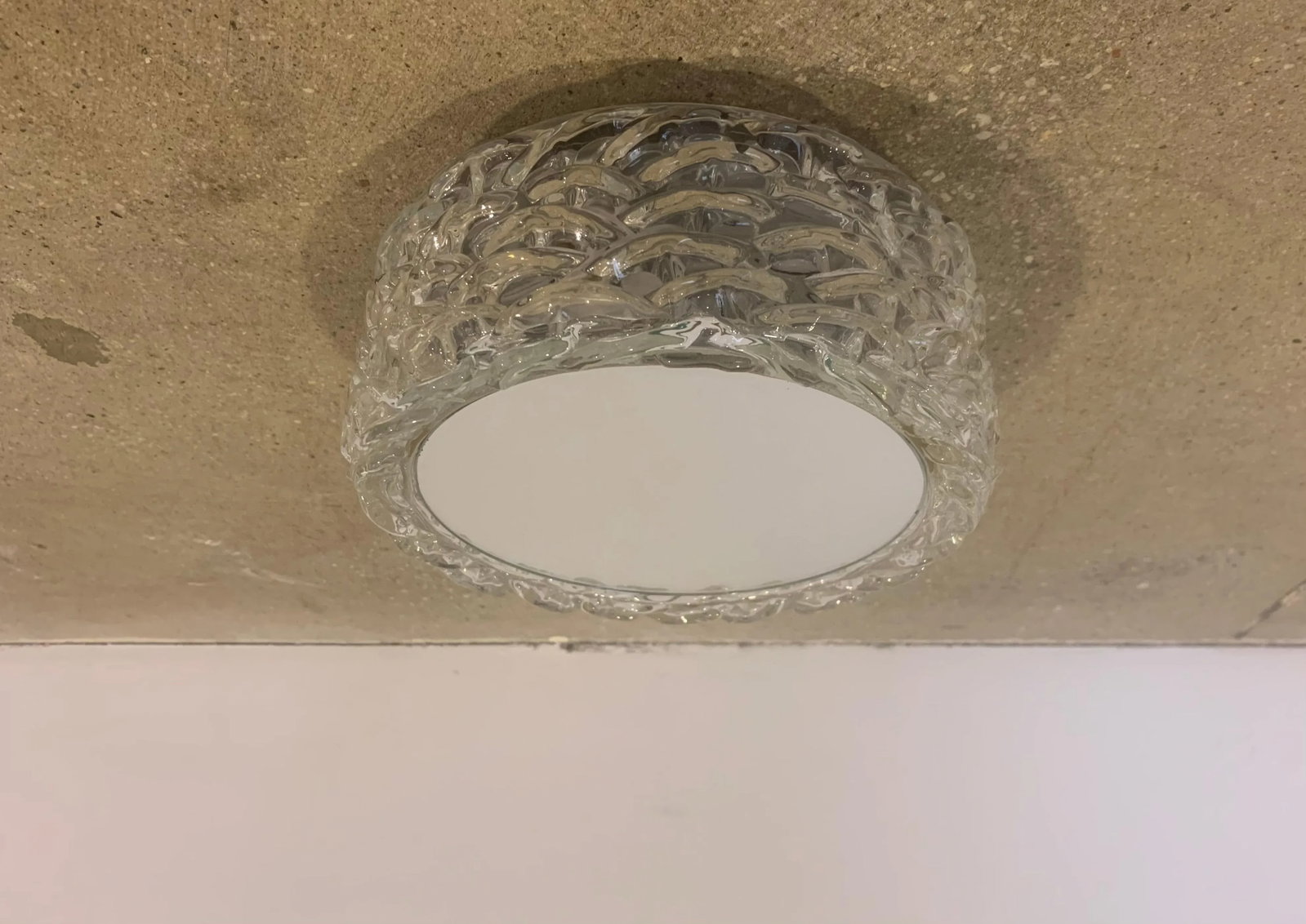 Hillebrand 1970s High Style Murano Glass Flush Ceiling Lights - A Pair - 8
