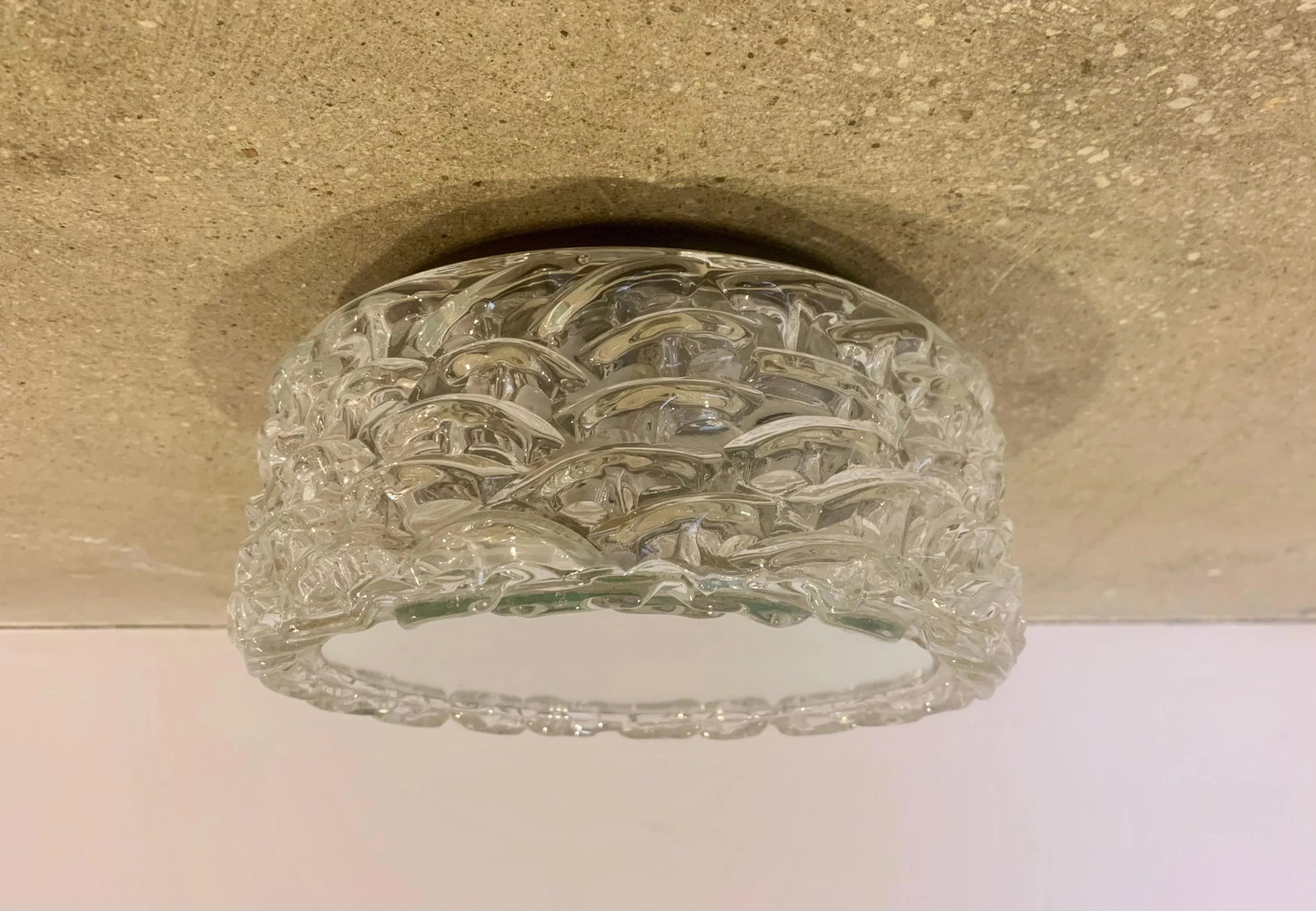 Hillebrand 1970s High Style Murano Glass Flush Ceiling Lights - A Pair - 9