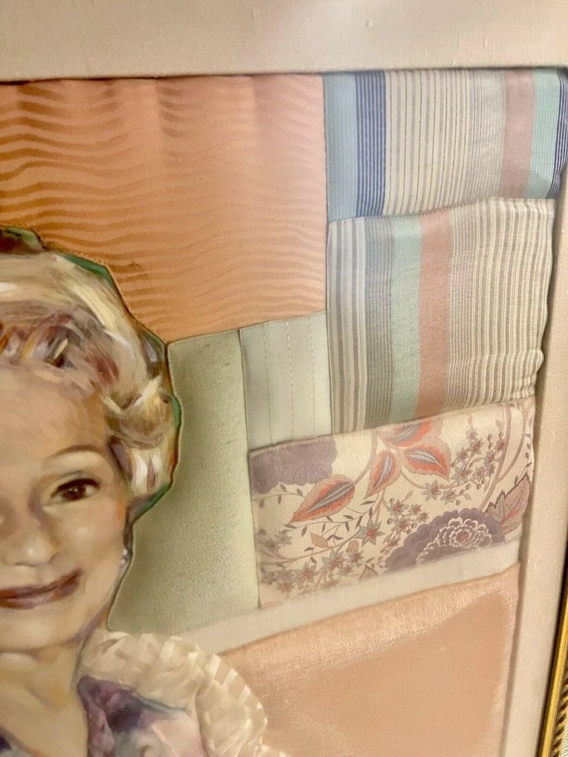 1981 Ron Fritts Trapunto Fabric Portrait Princess Alexandra Quilted Mixed Media Art - 5