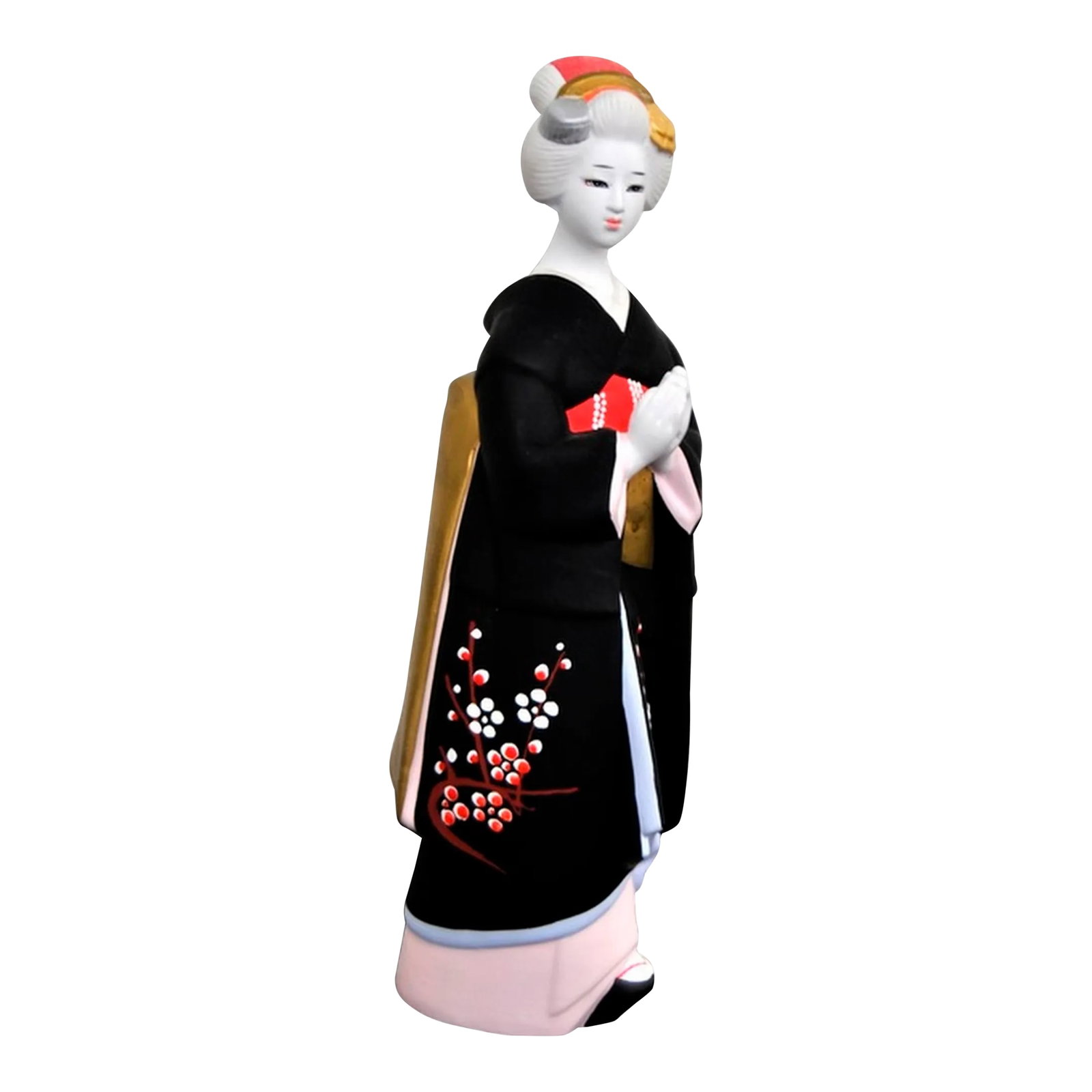 Authentic Japanese Bisque Bijinga Woman in Kimono Hakata Ningyo Figurine: Bijinga literally means 'beautiful woman". With their outstanding elegance and gloss, the beautiful ladies are especially popular. Since 1910 Hakata Ningyo dolls and figurines allow you to feel the