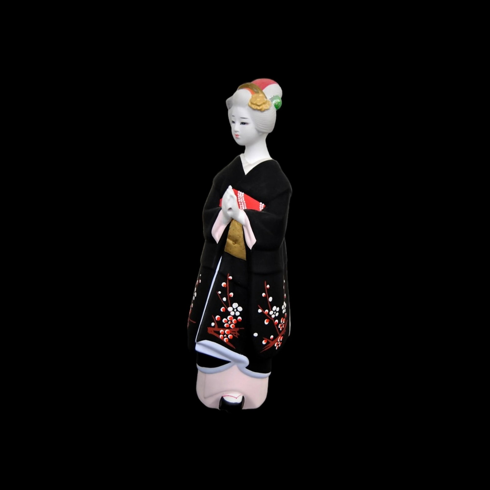 Authentic Japanese Bisque Bijinga Woman in Kimono Hakata Ningyo Figurine - 4