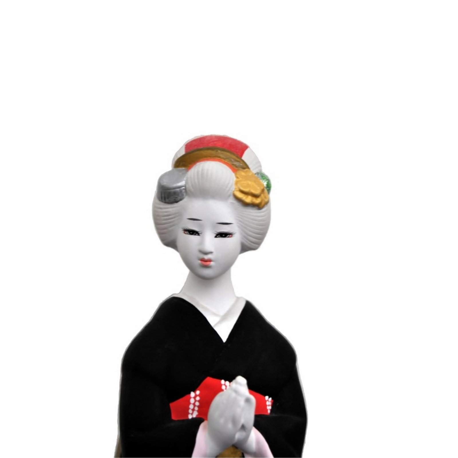 Authentic Japanese Bisque Bijinga Woman in Kimono Hakata Ningyo Figurine - 5