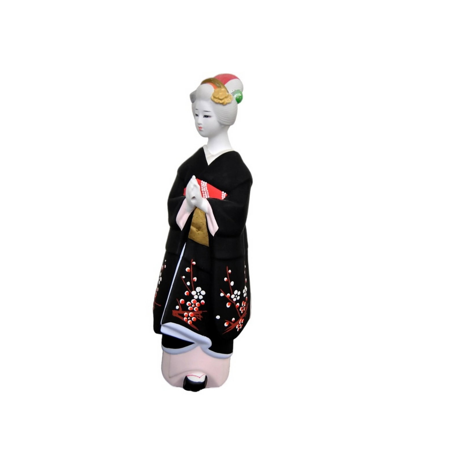 Authentic Japanese Bisque Bijinga Woman in Kimono Hakata Ningyo Figurine - 8