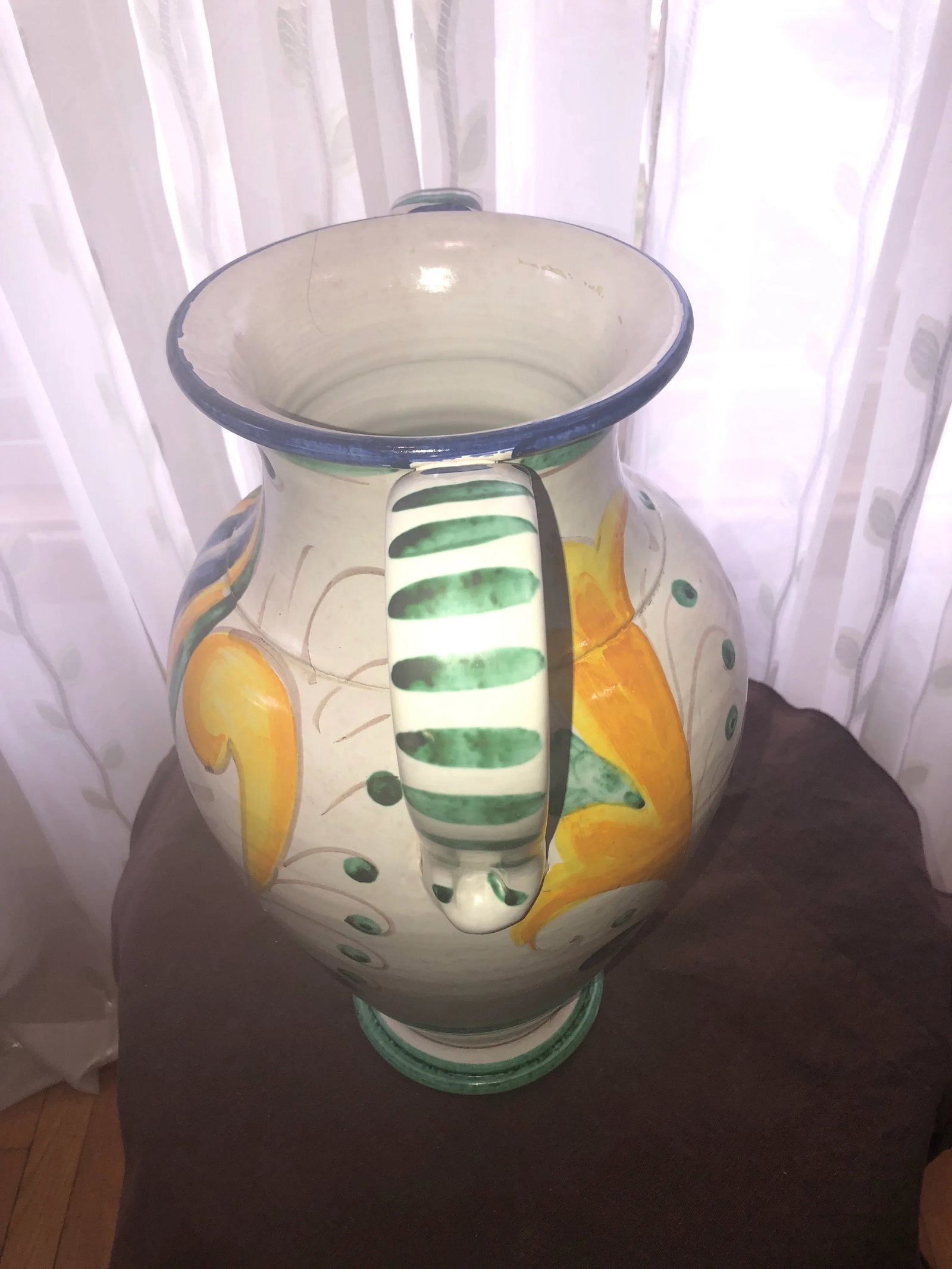 Mid 20th Century Ceramiche Artistiche " Parini" Ceramic Vase With Handles, Made in Italy - 2