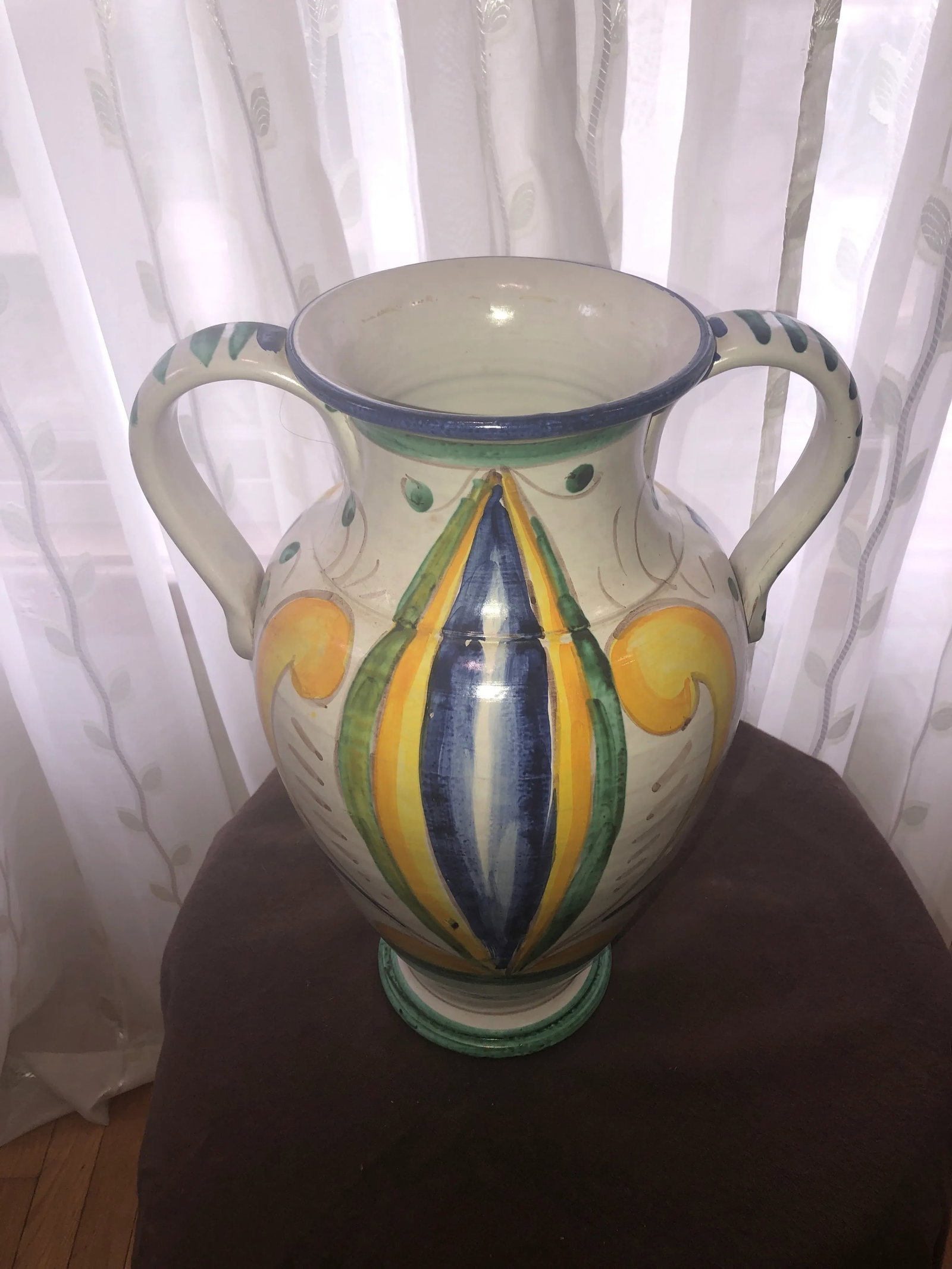 Mid 20th Century Ceramiche Artistiche " Parini" Ceramic Vase With Handles, Made in Italy - 9