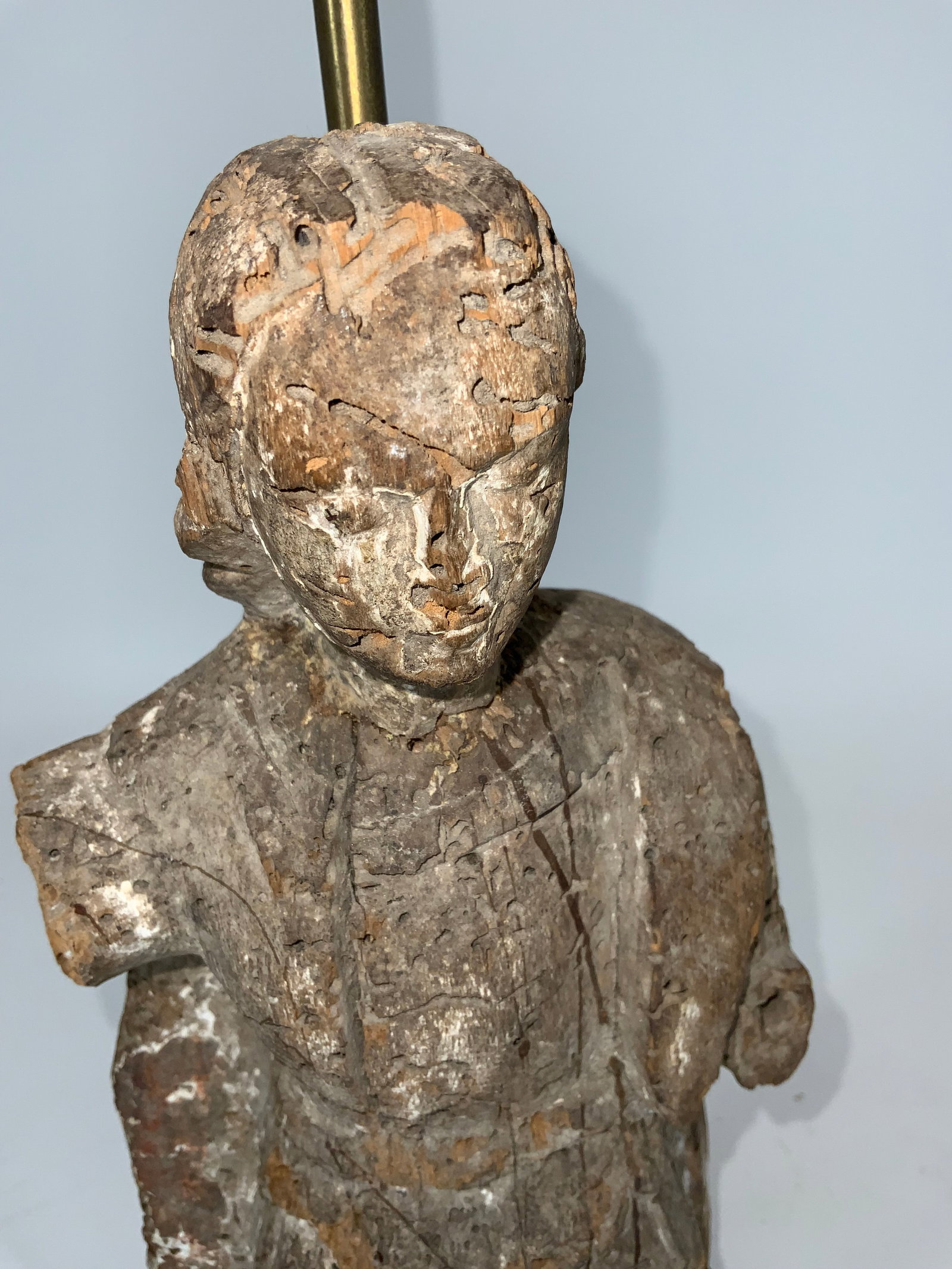 18th Century European Polychrome Carving Figure Mounted as a Lamp - 7