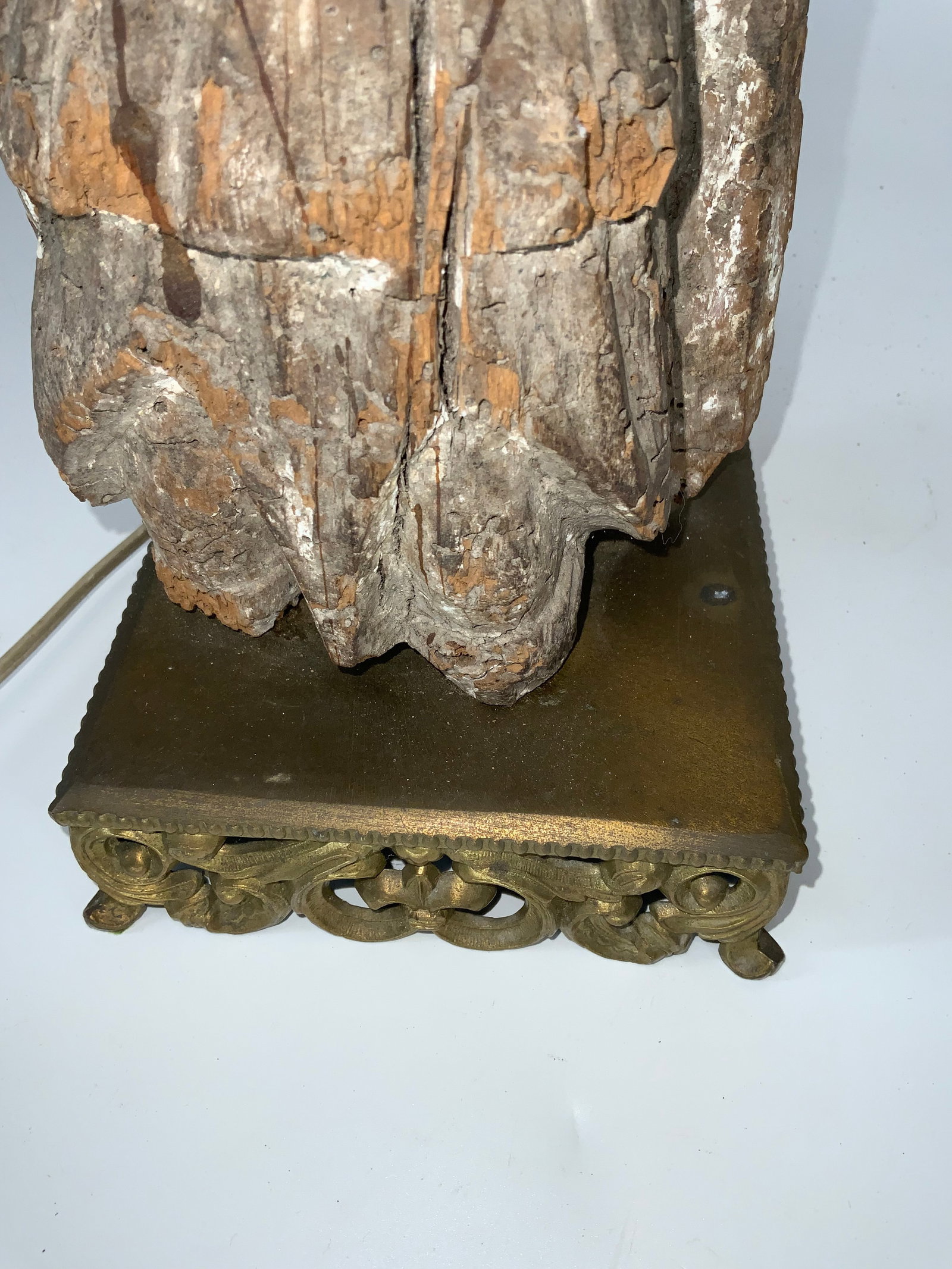 18th Century European Polychrome Carving Figure Mounted as a Lamp - 9