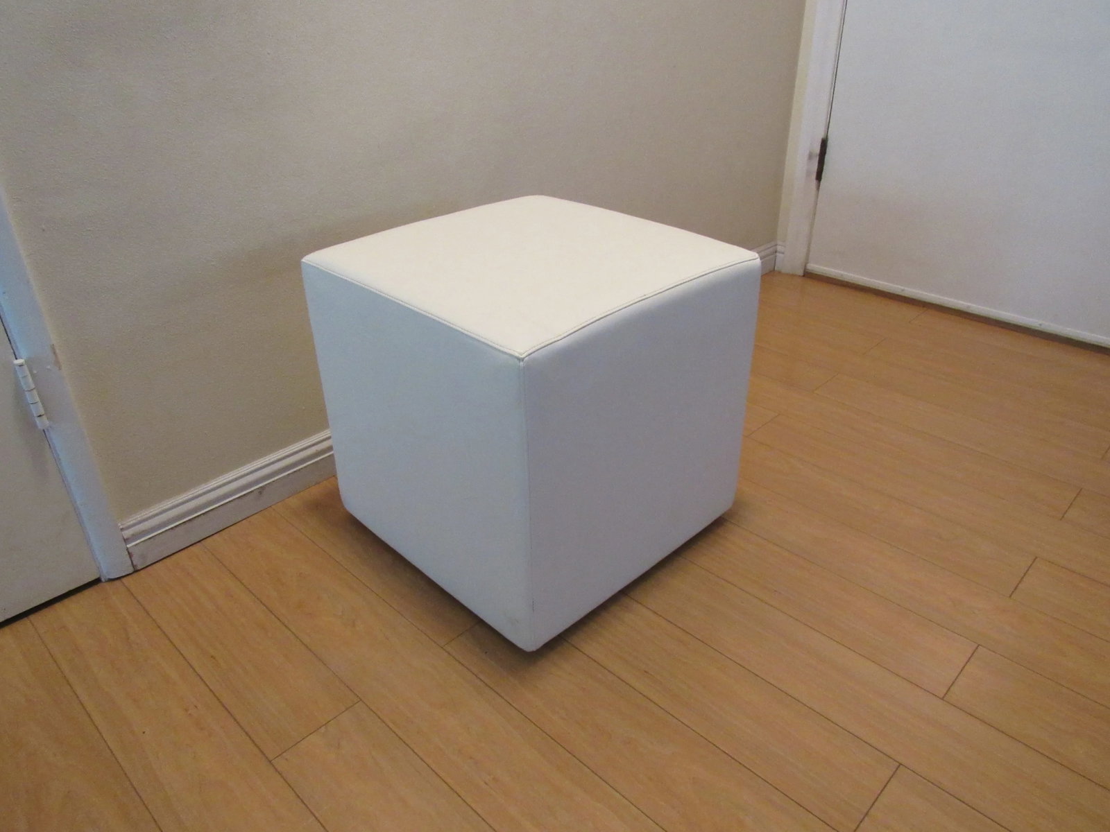 Modern Outdoor Seating Cube Stool in White - 2