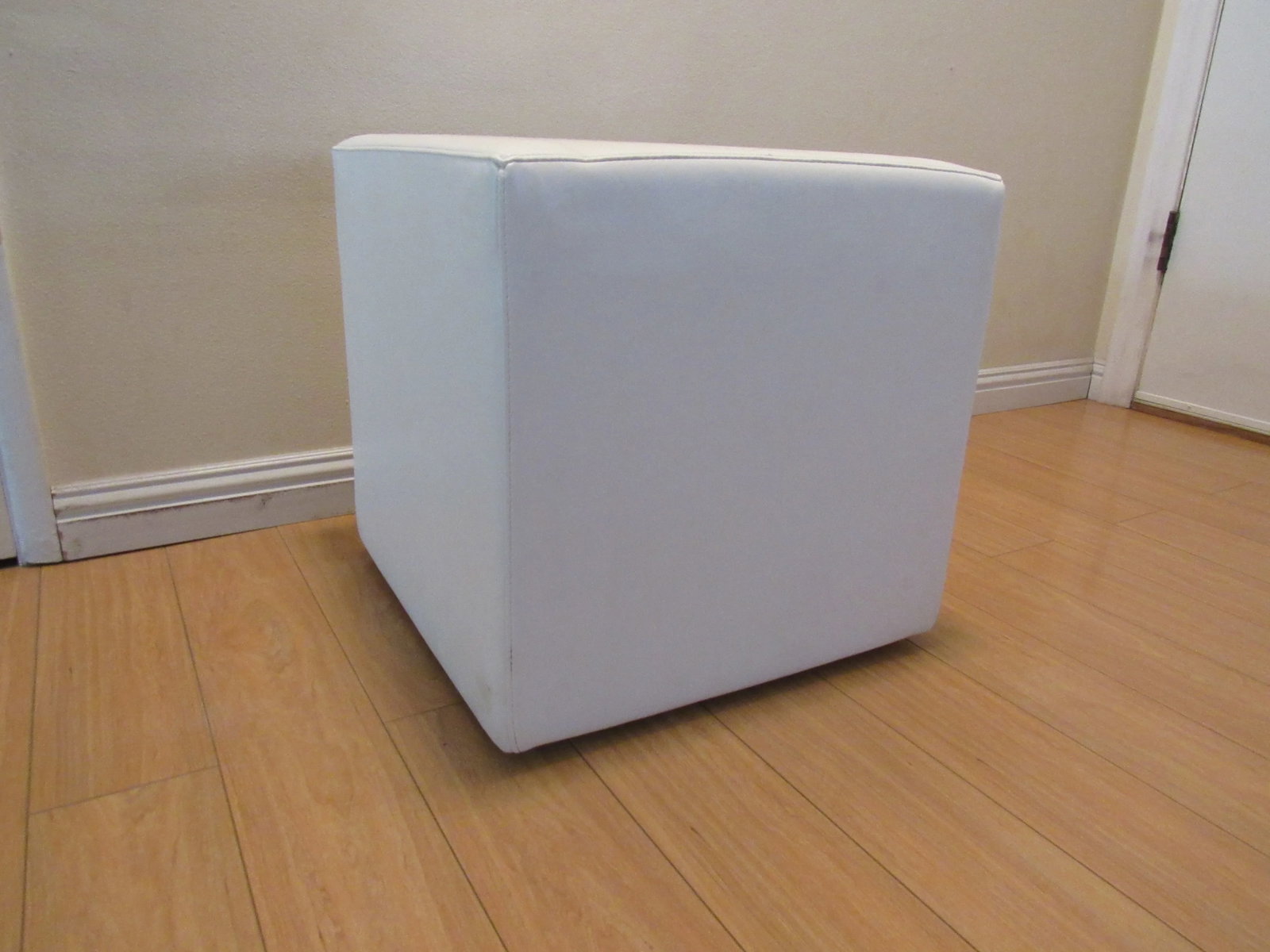 Modern Outdoor Seating Cube Stool in White - 4