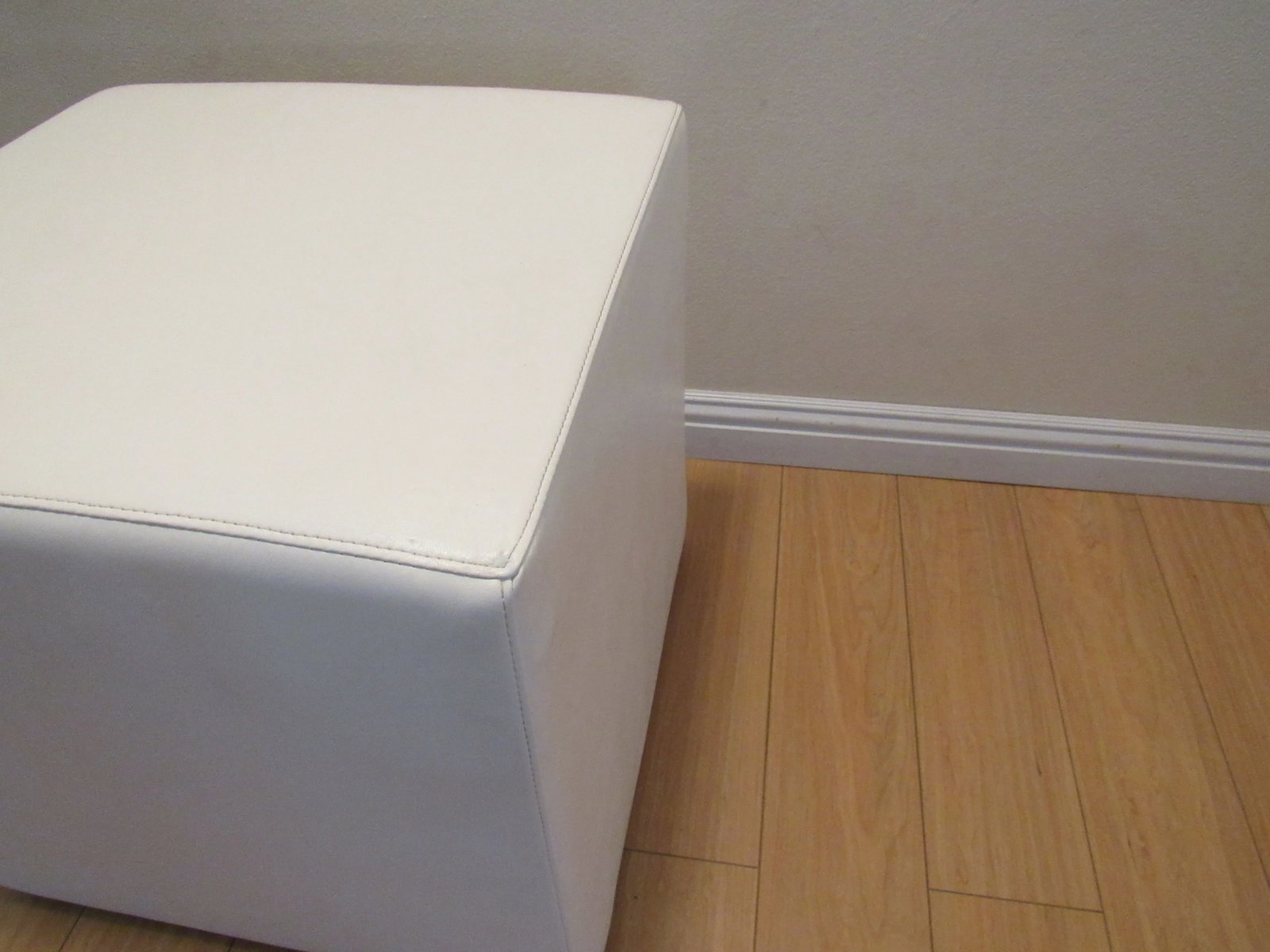 Modern Outdoor Seating Cube Stool in White - 5
