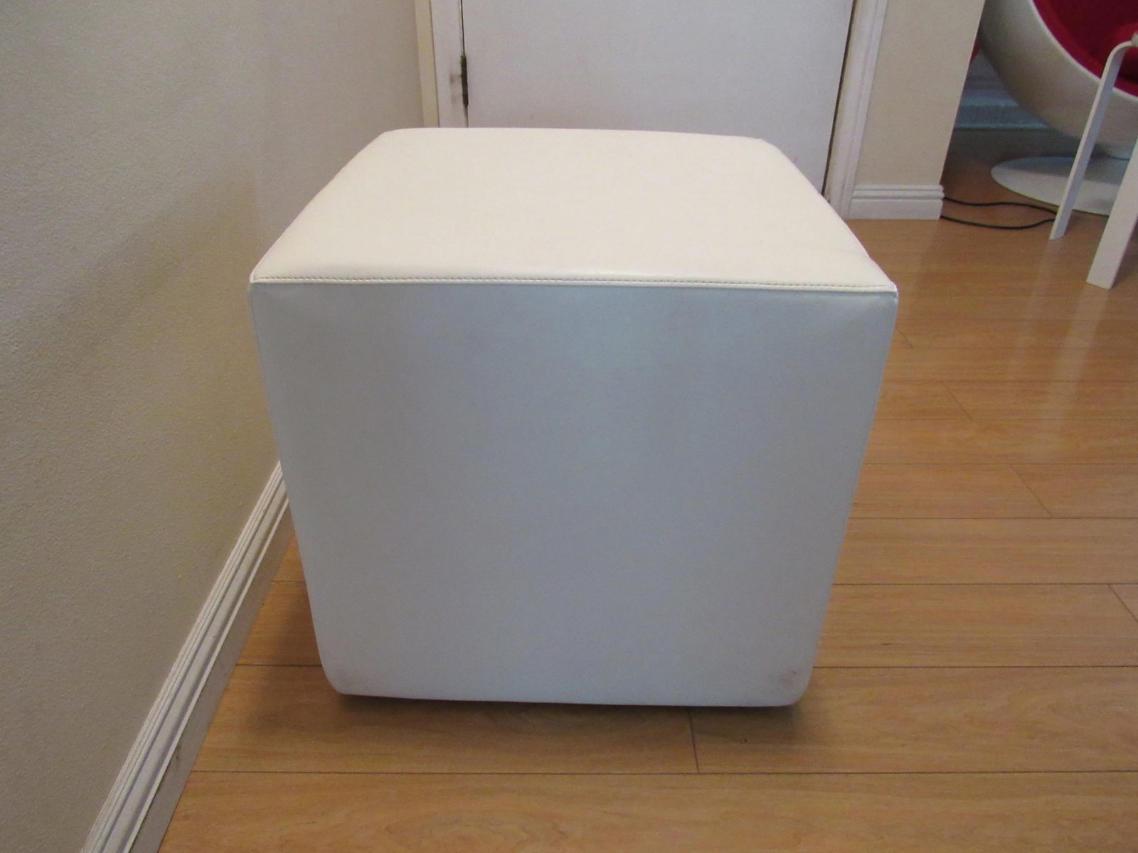 Modern Outdoor Seating Cube Stool in White - 7