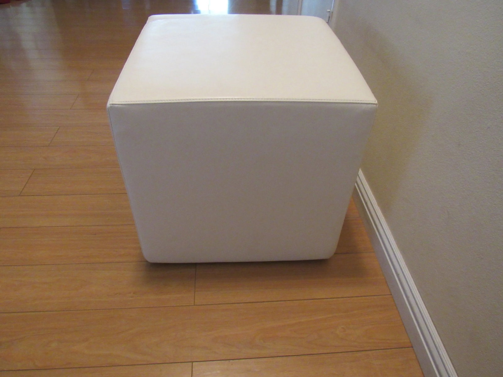 Modern Outdoor Seating Cube Stool in White - 8