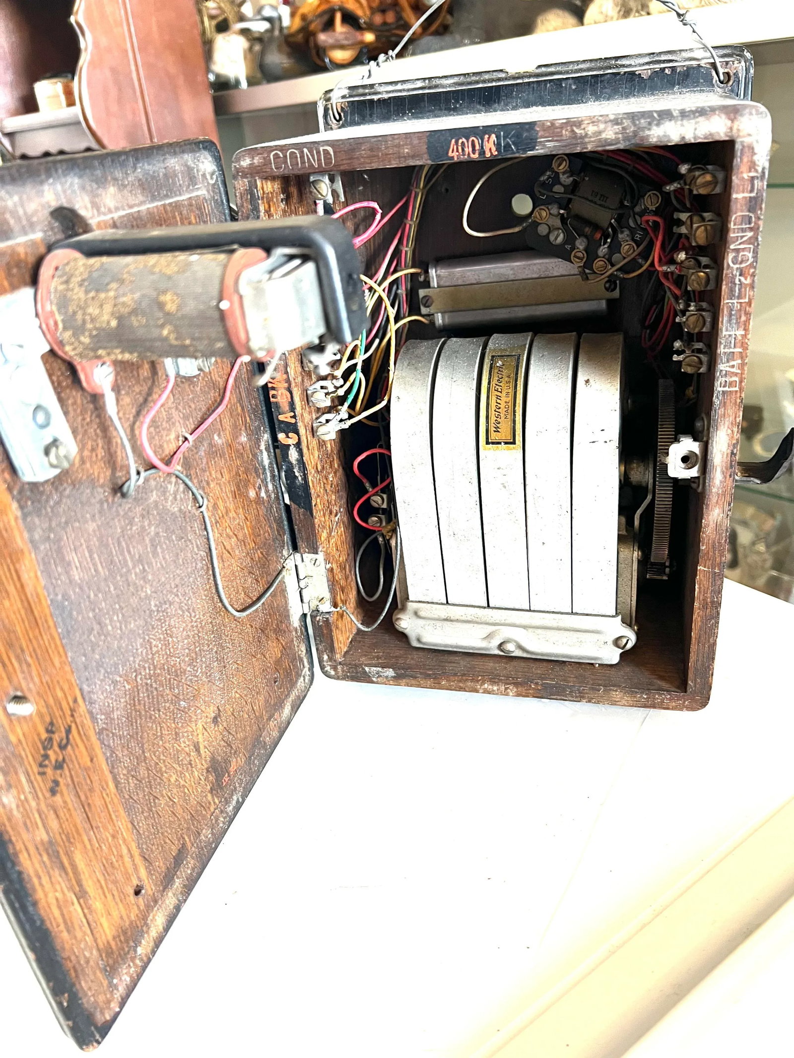 Antique Western Electric Magneto 300k/400k Ringer Box Crank Phone Telephone - 9