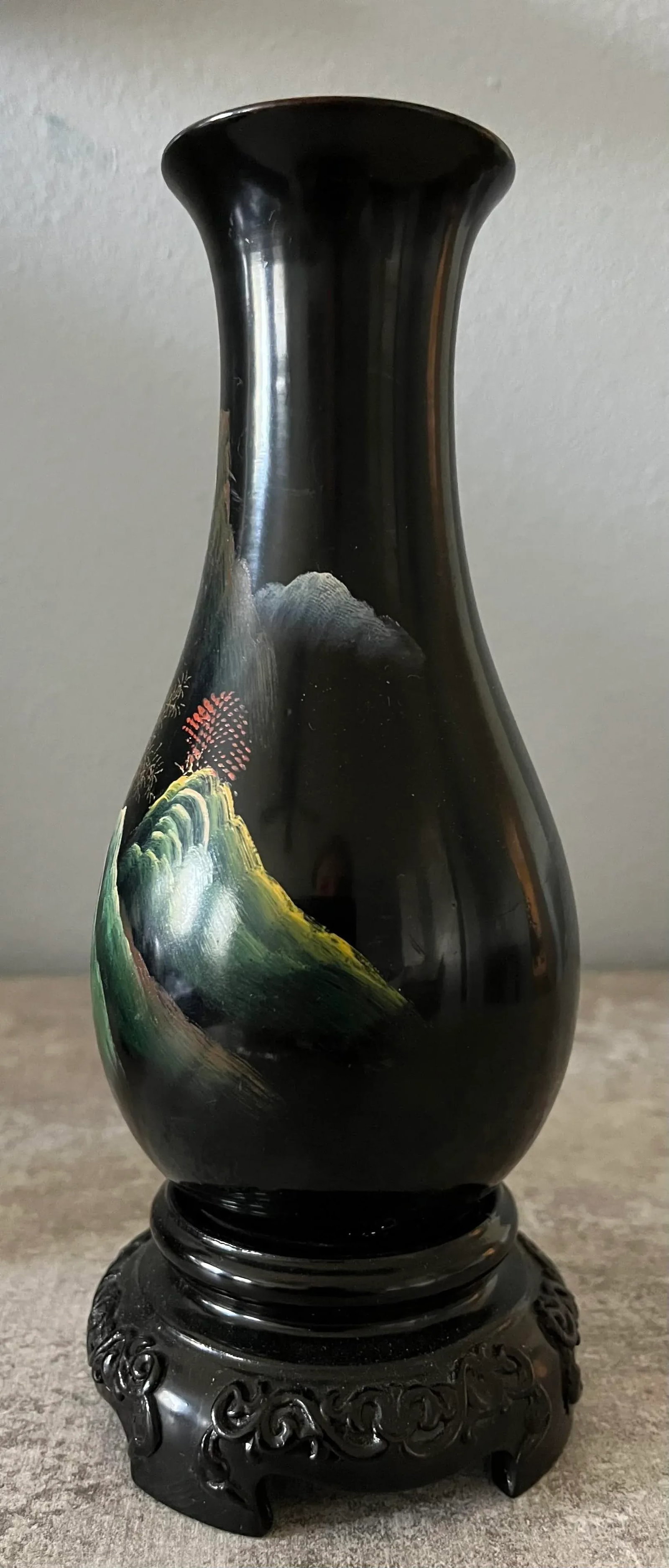 1980s Chinese Hand-Painted Foochow Vases- a Pair - 7