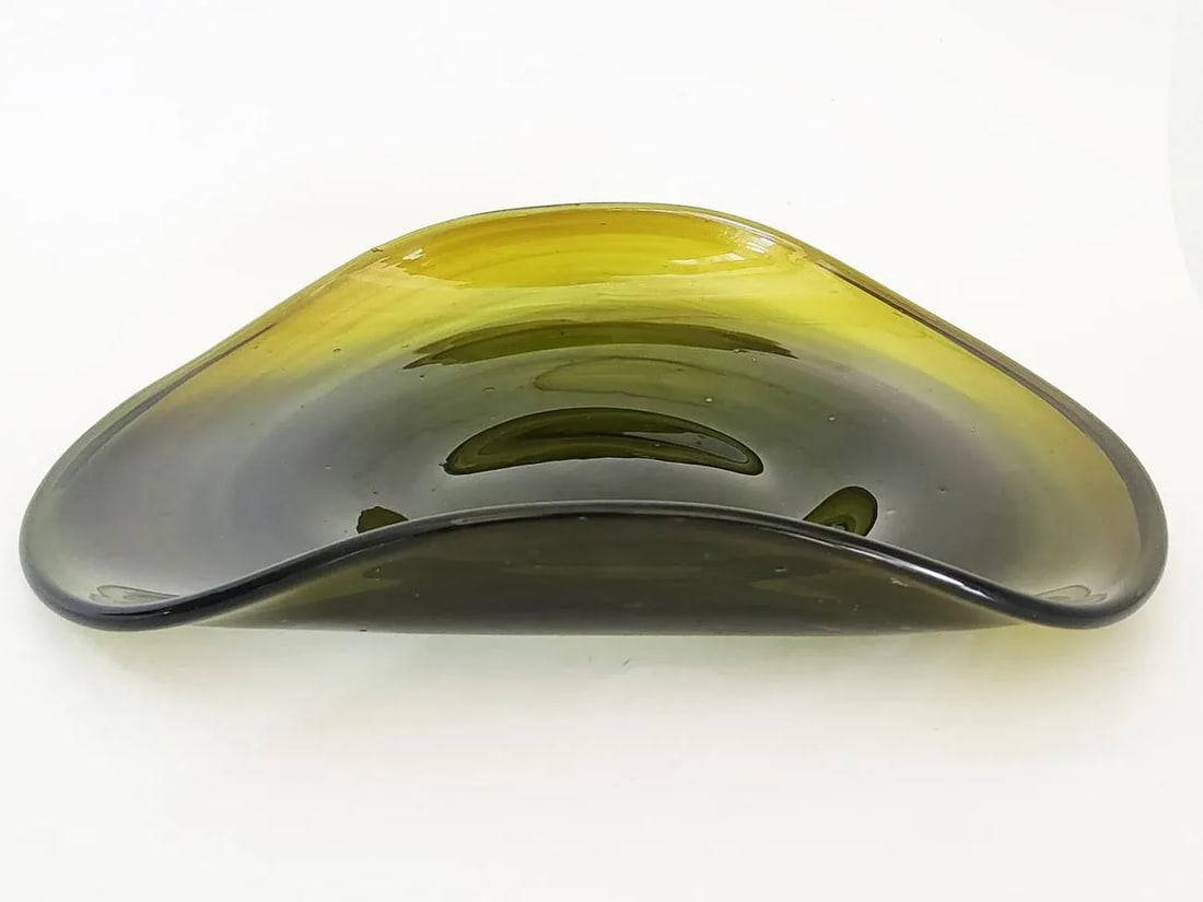 1970s Murano Style Italian Green Art Glass Centerpiece Platter - 4