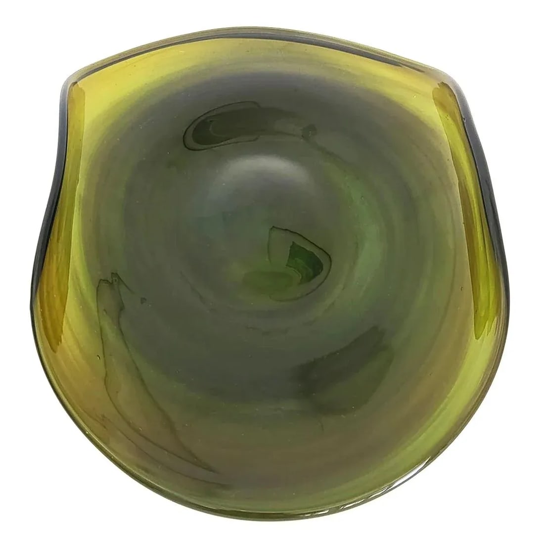 1970s Murano Style Italian Green Art Glass Centerpiece Platter - 5