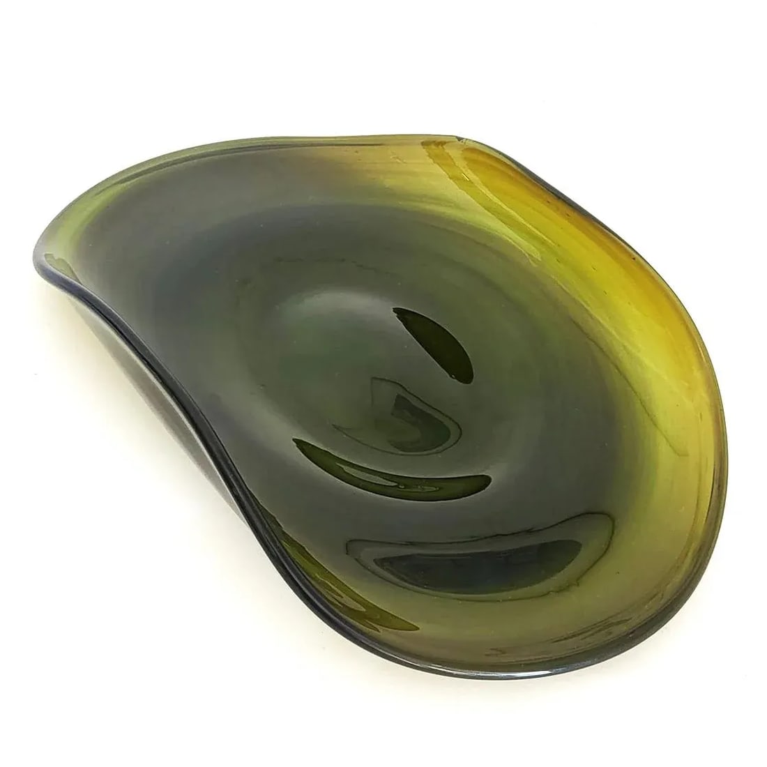 1970s Murano Style Italian Green Art Glass Centerpiece Platter - 8