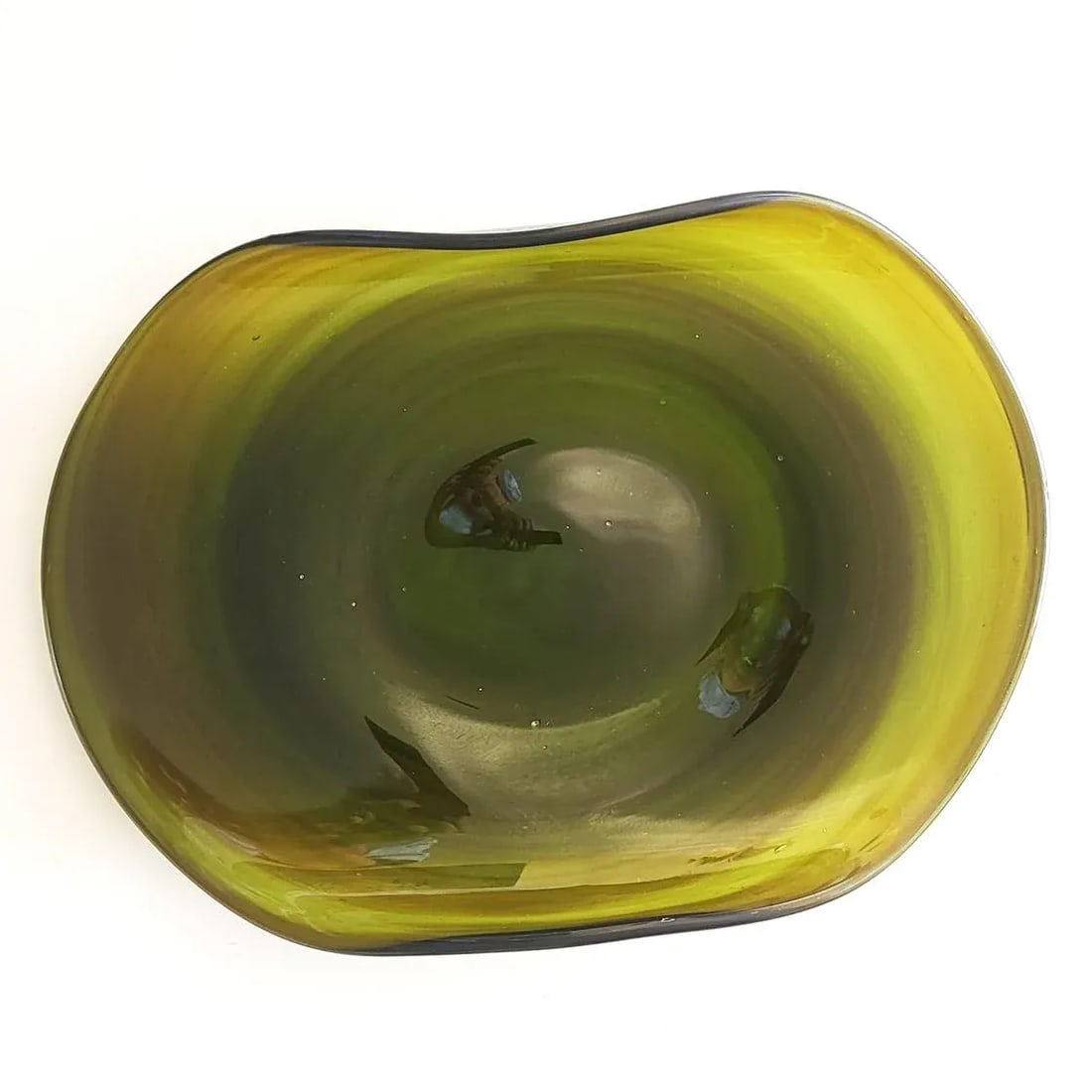 1970s Murano Style Italian Green Art Glass Centerpiece Platter - 9