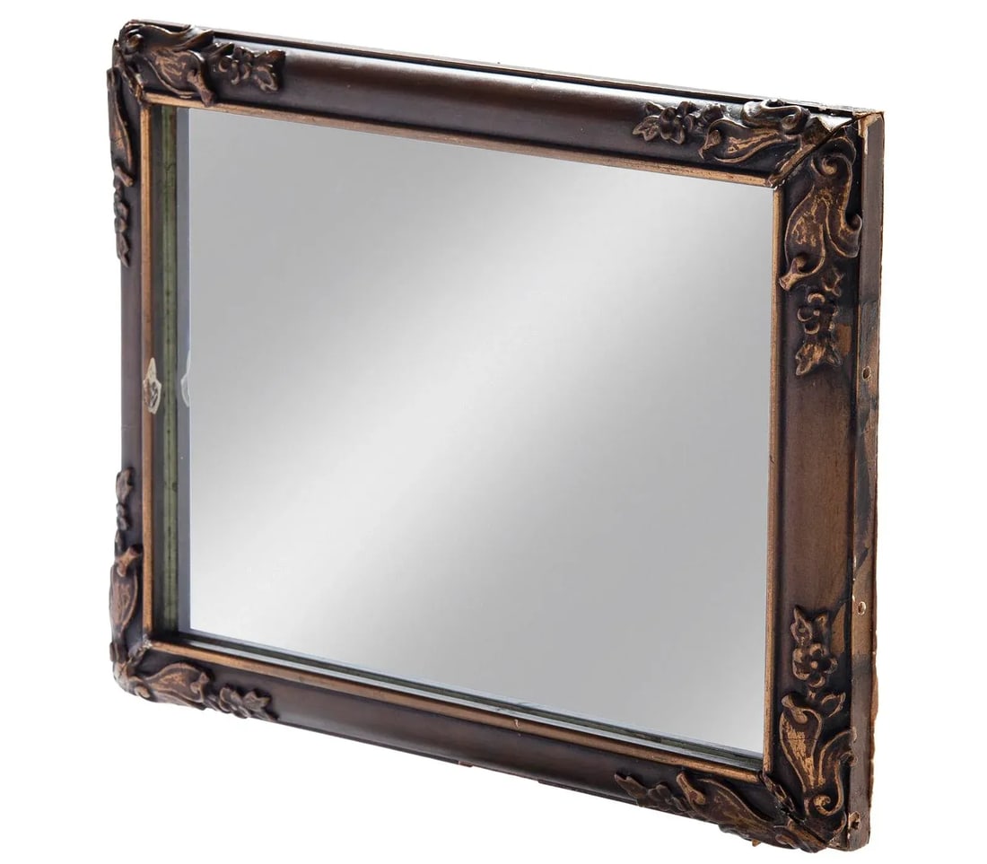 1900s Art Nouveau Bronze Brown & Gold Mirror Framed Mirror - 10