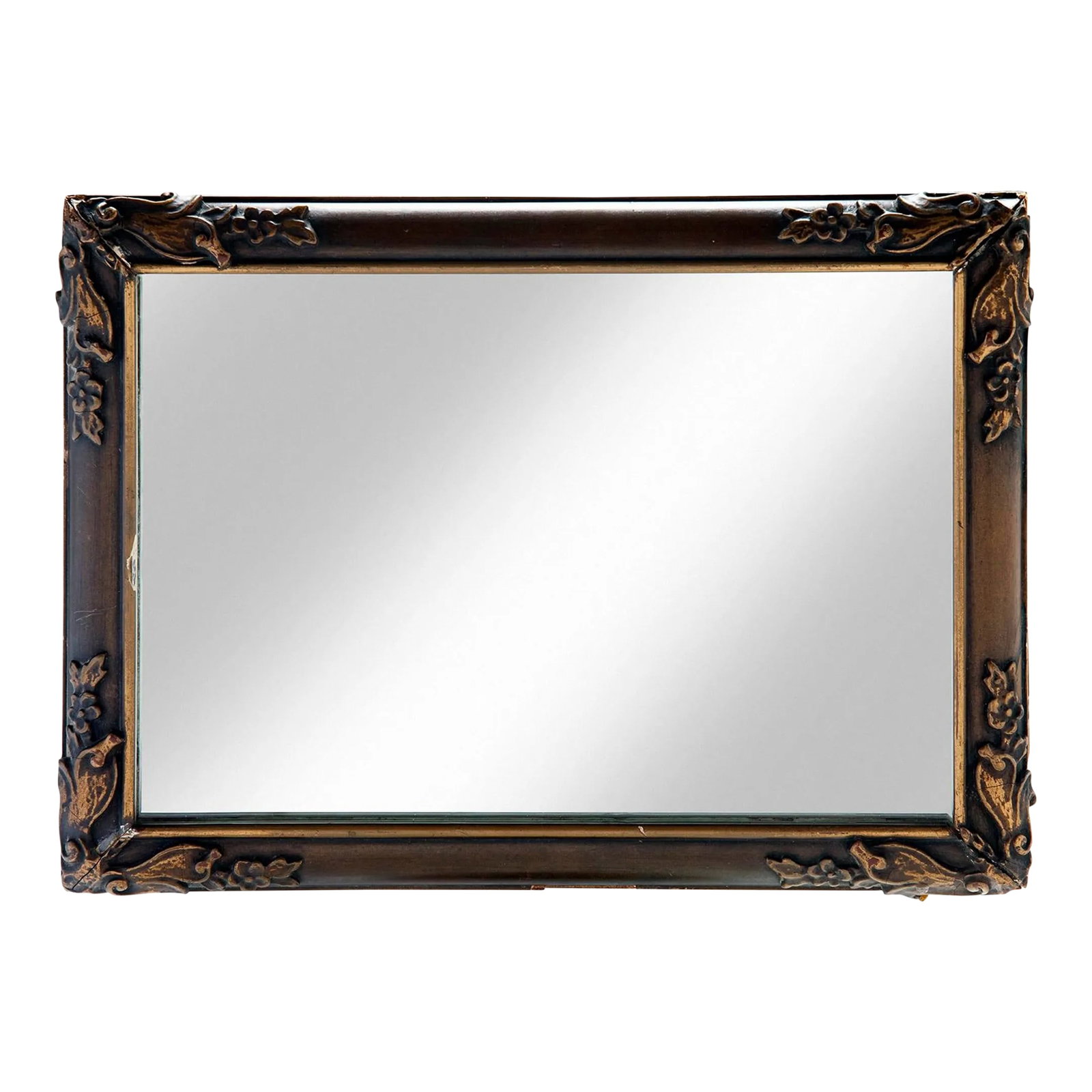 1900s Art Nouveau Bronze Brown & Gold Mirror Framed Mirror (1 of 12)