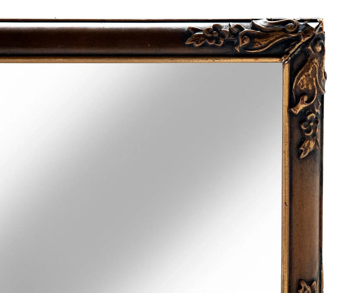 1900s Art Nouveau Bronze Brown & Gold Mirror Framed Mirror - 4