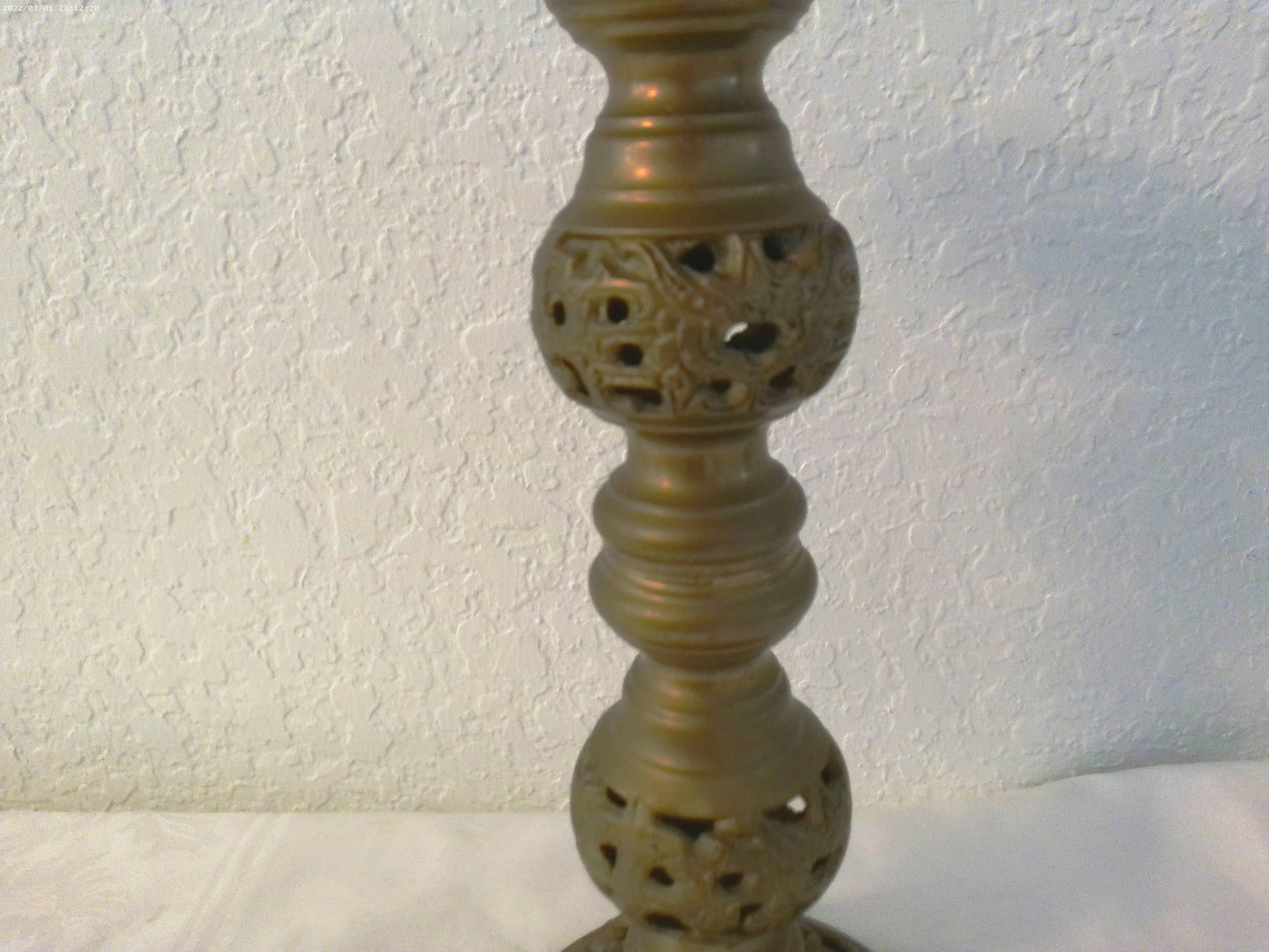 1970s Ornate Indian Brass Candle Holder - 2