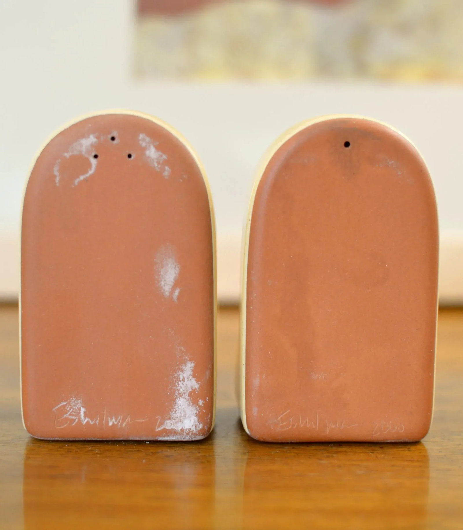 Early 21st Century Postmodern Handmade and Signed Cream and Sugar, Salt and Pepper Set 4 Pieces - 4