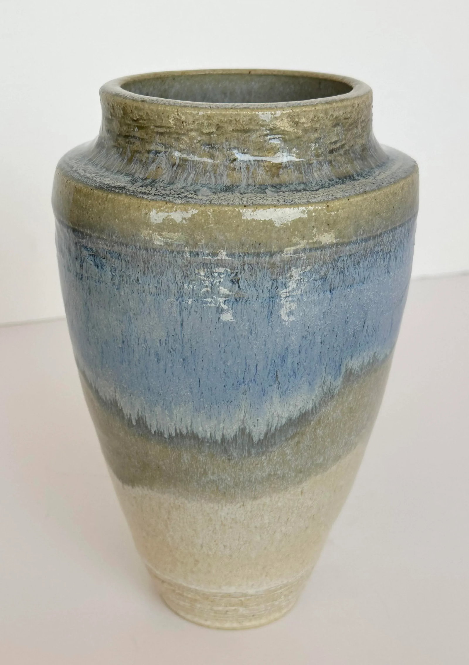 Vintage Glazed Stoneware Vase, Signed Artist - 2