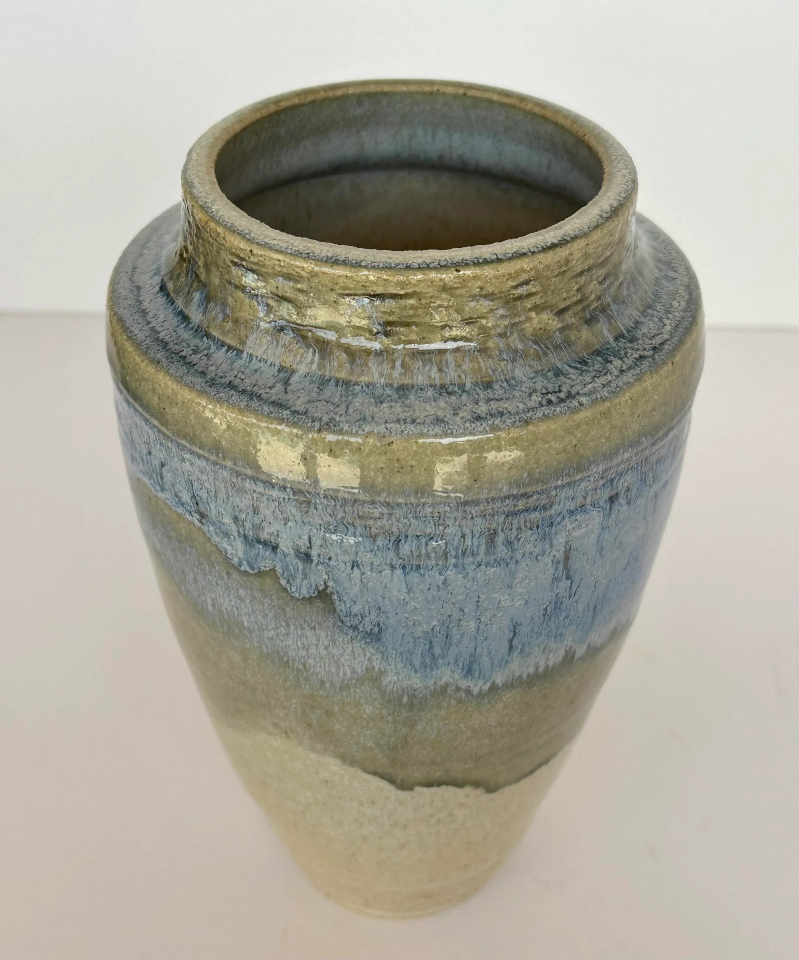 Vintage Glazed Stoneware Vase, Signed Artist - 3