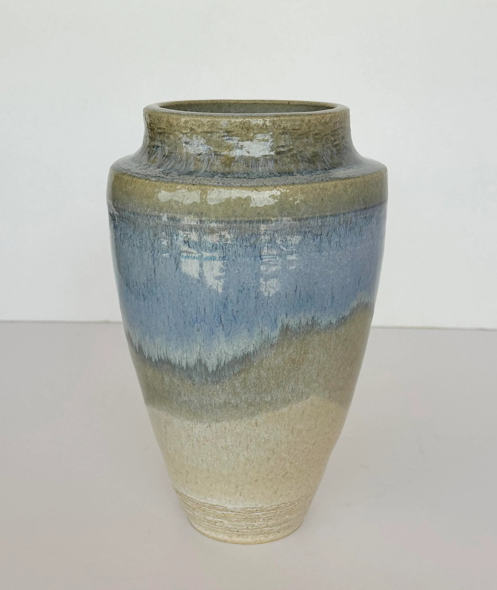 Vintage Glazed Stoneware Vase, Signed Artist - 4