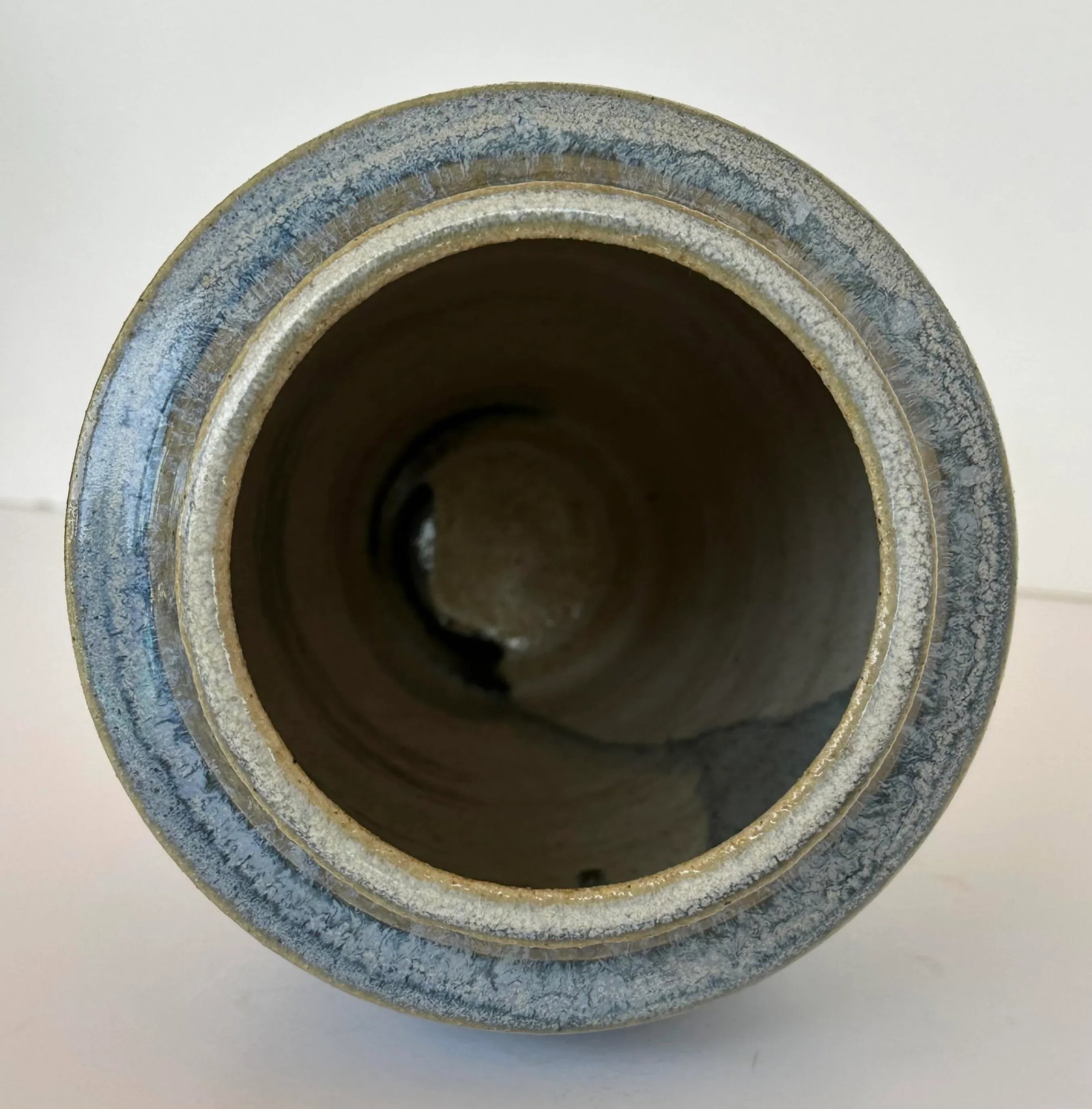 Vintage Glazed Stoneware Vase, Signed Artist - 5