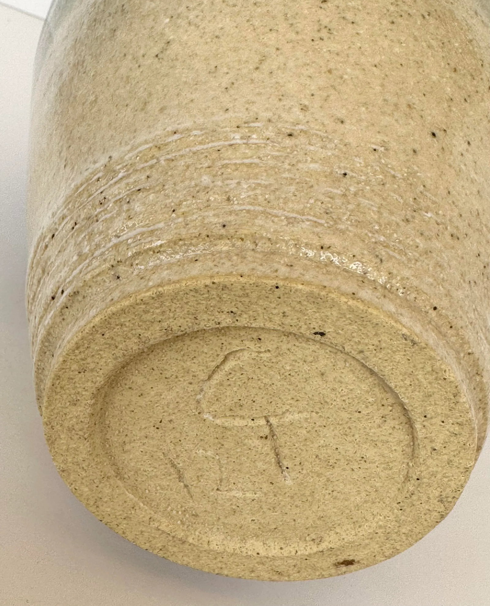 Vintage Glazed Stoneware Vase, Signed Artist - 6