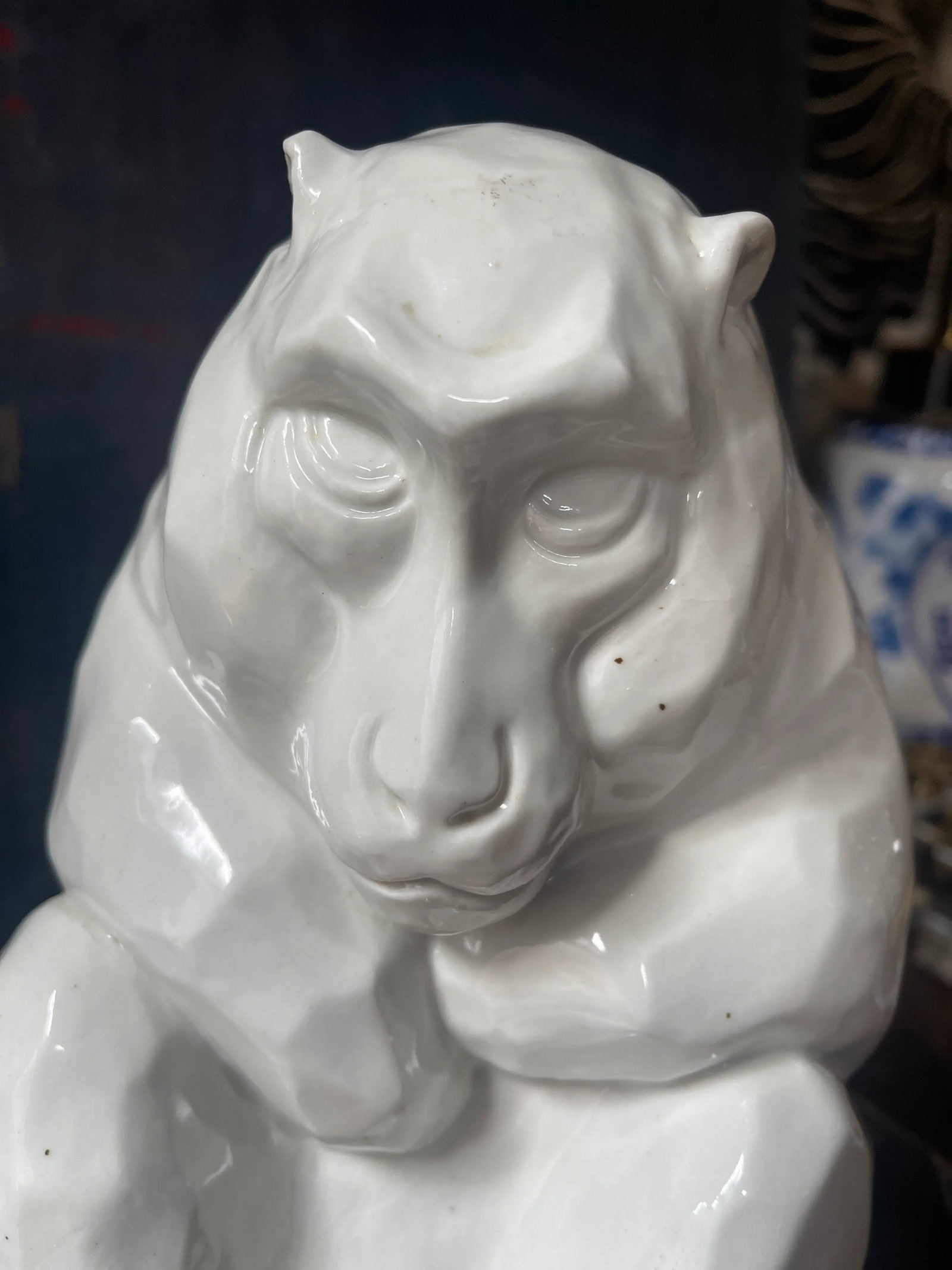 Mid 20th Century Japanese Kutani White Snow Monkey Sculpture - 6