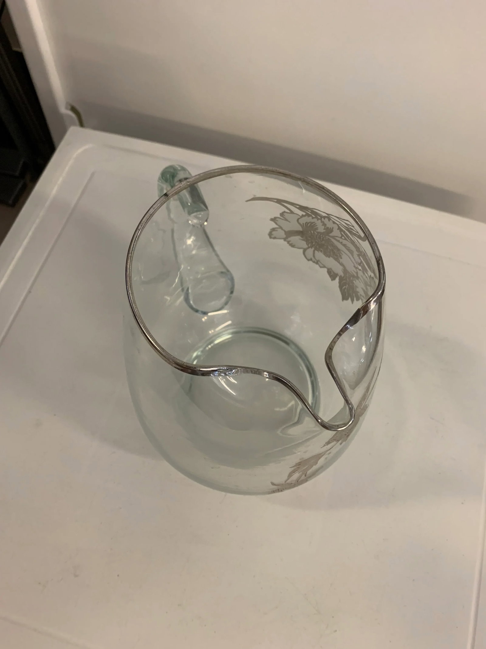 1960s Dorothy Thorpe Glass and Sterling Silver Overlay Beverage Pitcher - 4
