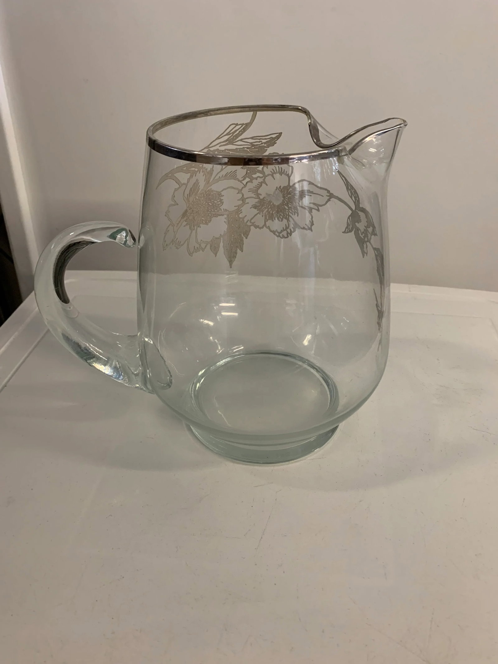 1960s Dorothy Thorpe Glass and Sterling Silver Overlay Beverage Pitcher - 5