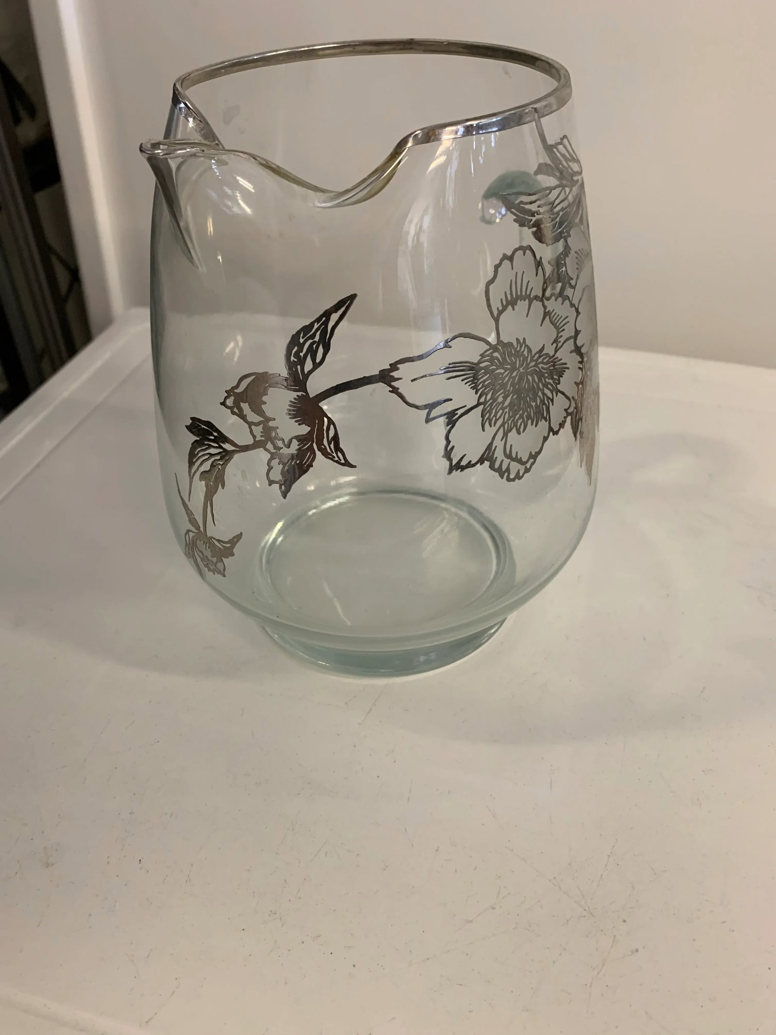1960s Dorothy Thorpe Glass and Sterling Silver Overlay Beverage Pitcher - 6