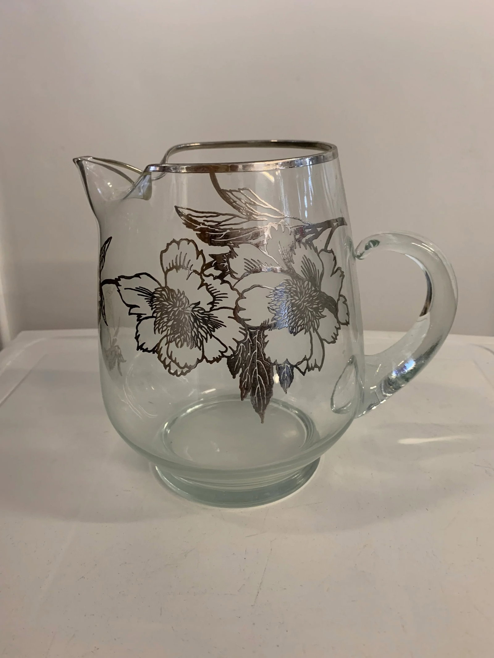 1960s Dorothy Thorpe Glass and Sterling Silver Overlay Beverage Pitcher - 7