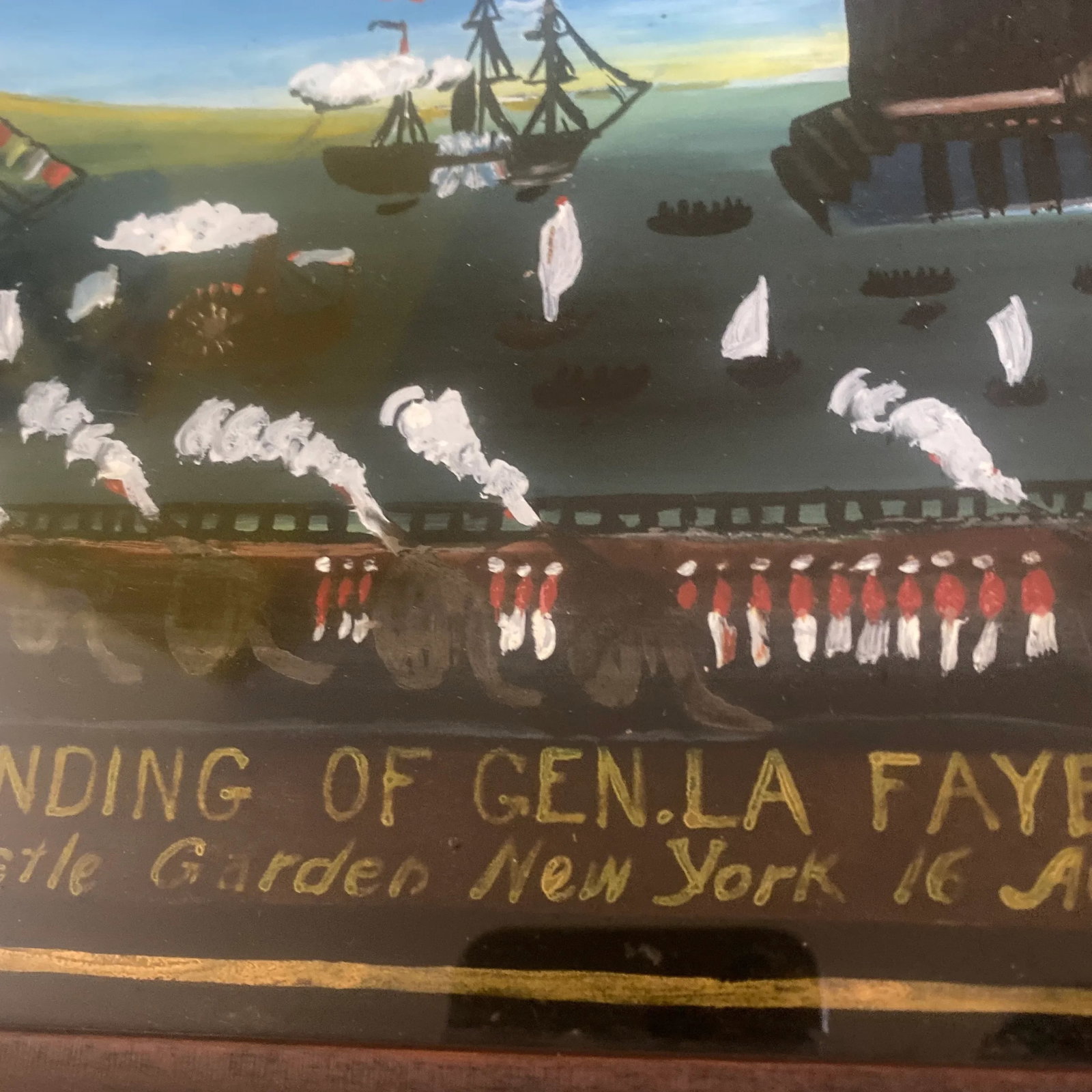 19th Century Hand Painted New York Harbor Federal Mirror - 5