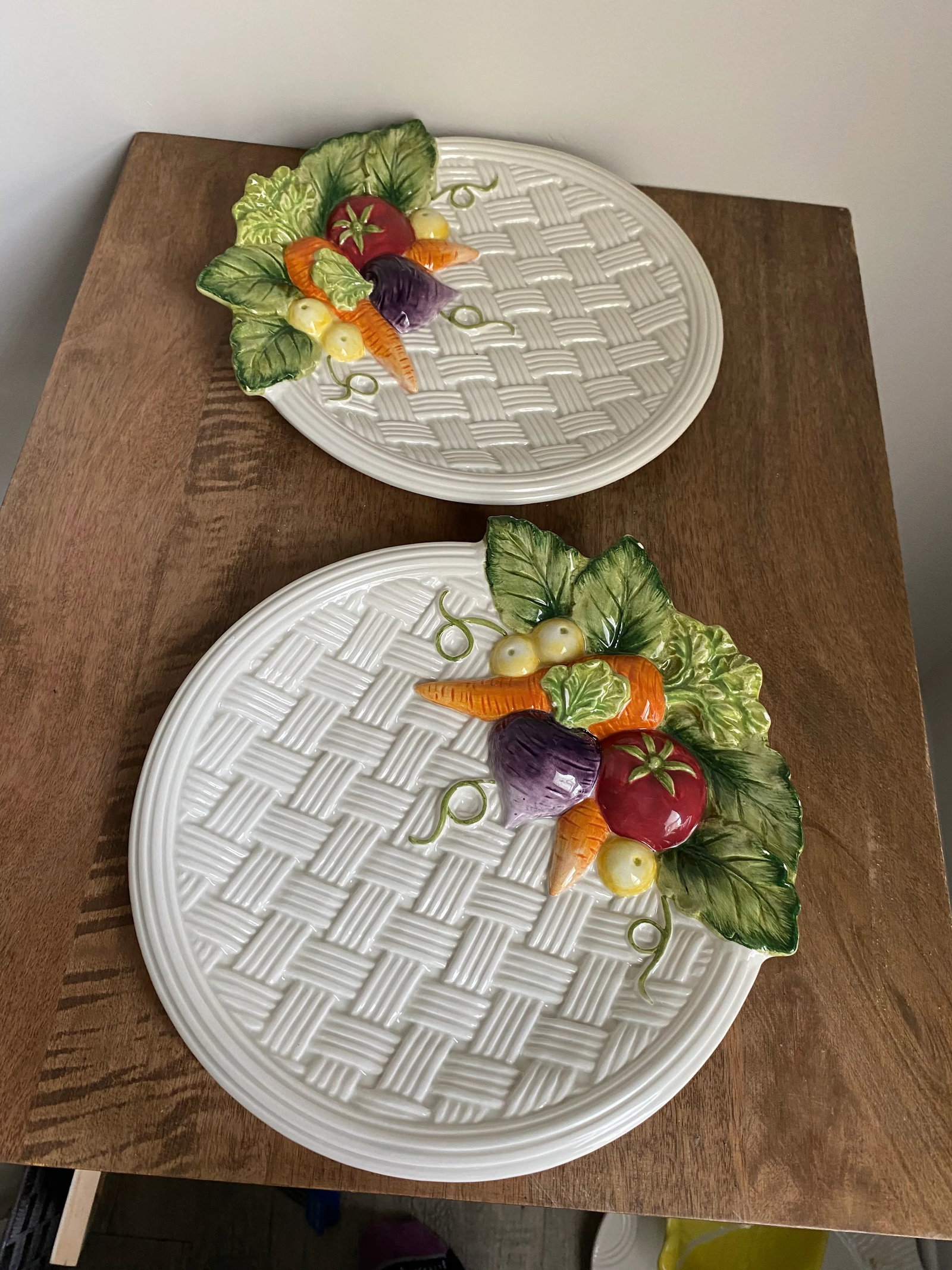 Late 20th Century Fitz and Floyd Tromp L'oiel Vegetable Plates- Set of 4 - 3
