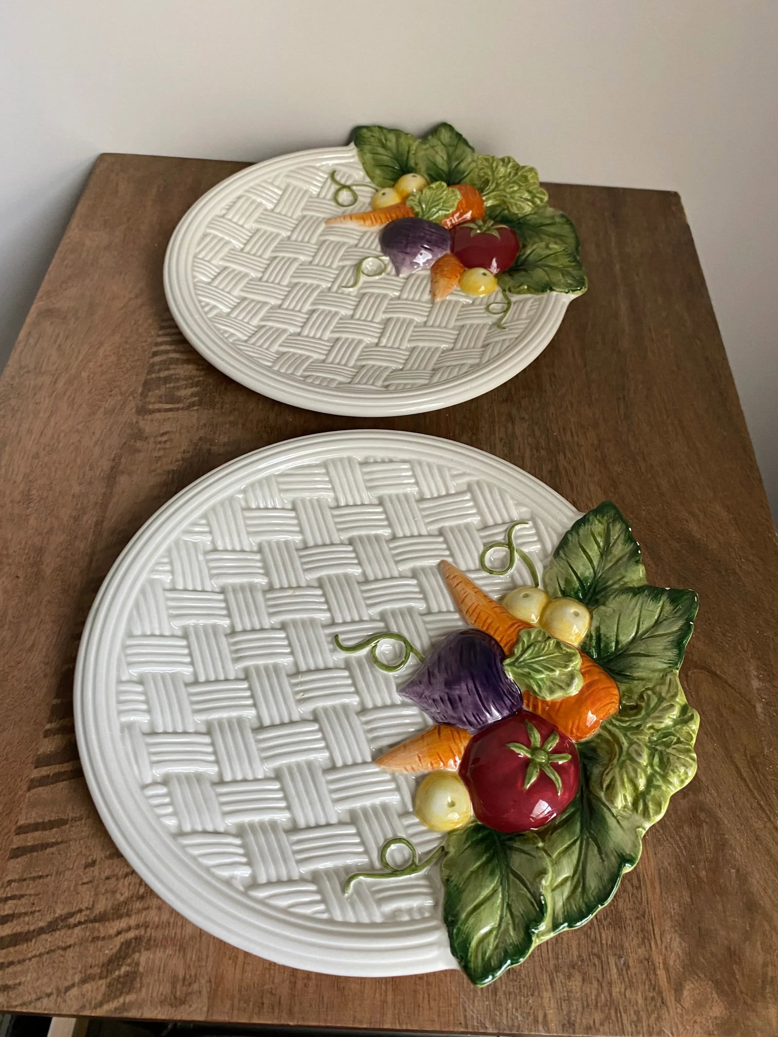 Late 20th Century Fitz and Floyd Tromp L'oiel Vegetable Plates- Set of 4 - 4