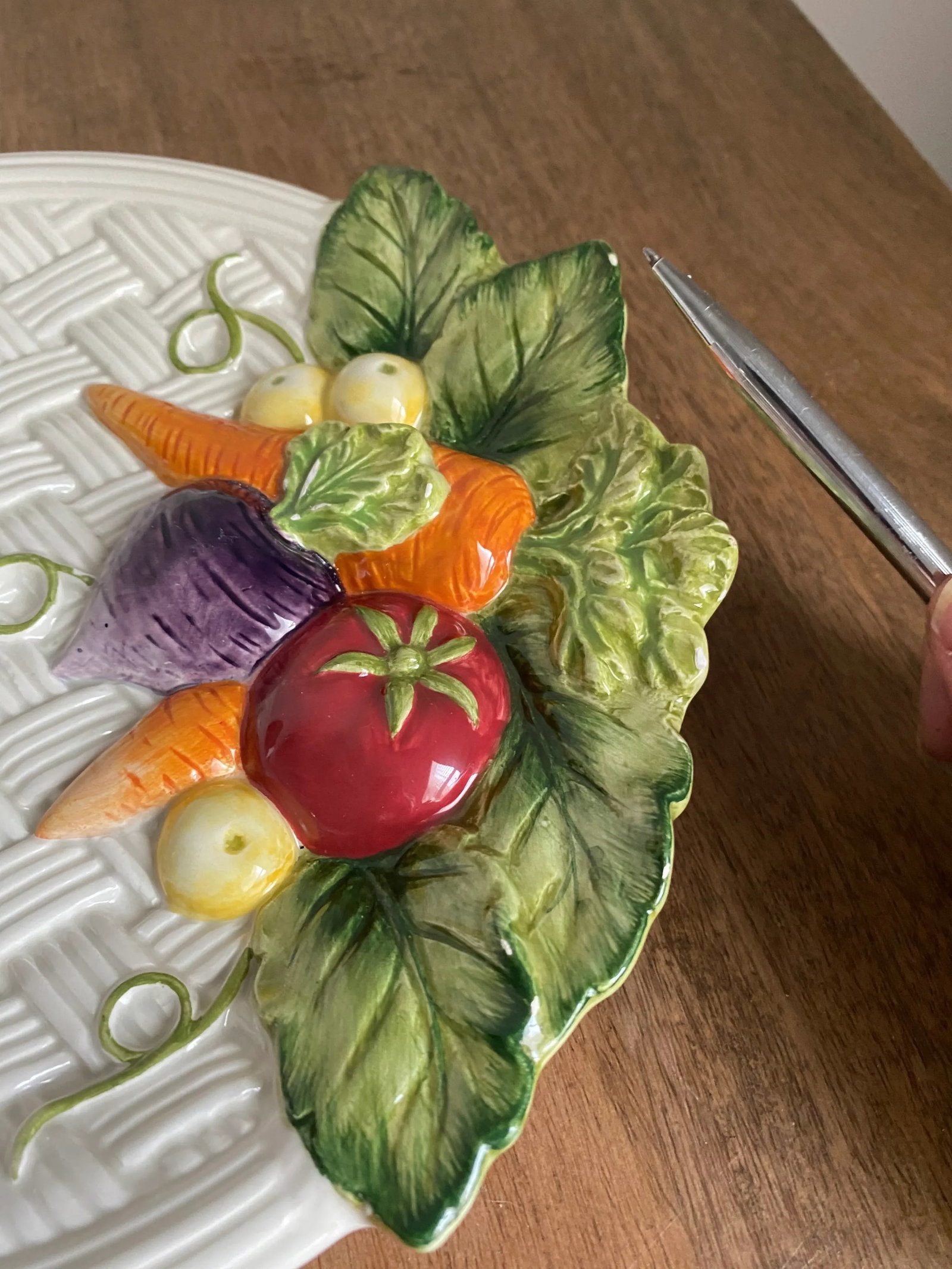 Late 20th Century Fitz and Floyd Tromp L'oiel Vegetable Plates- Set of 4 - 7
